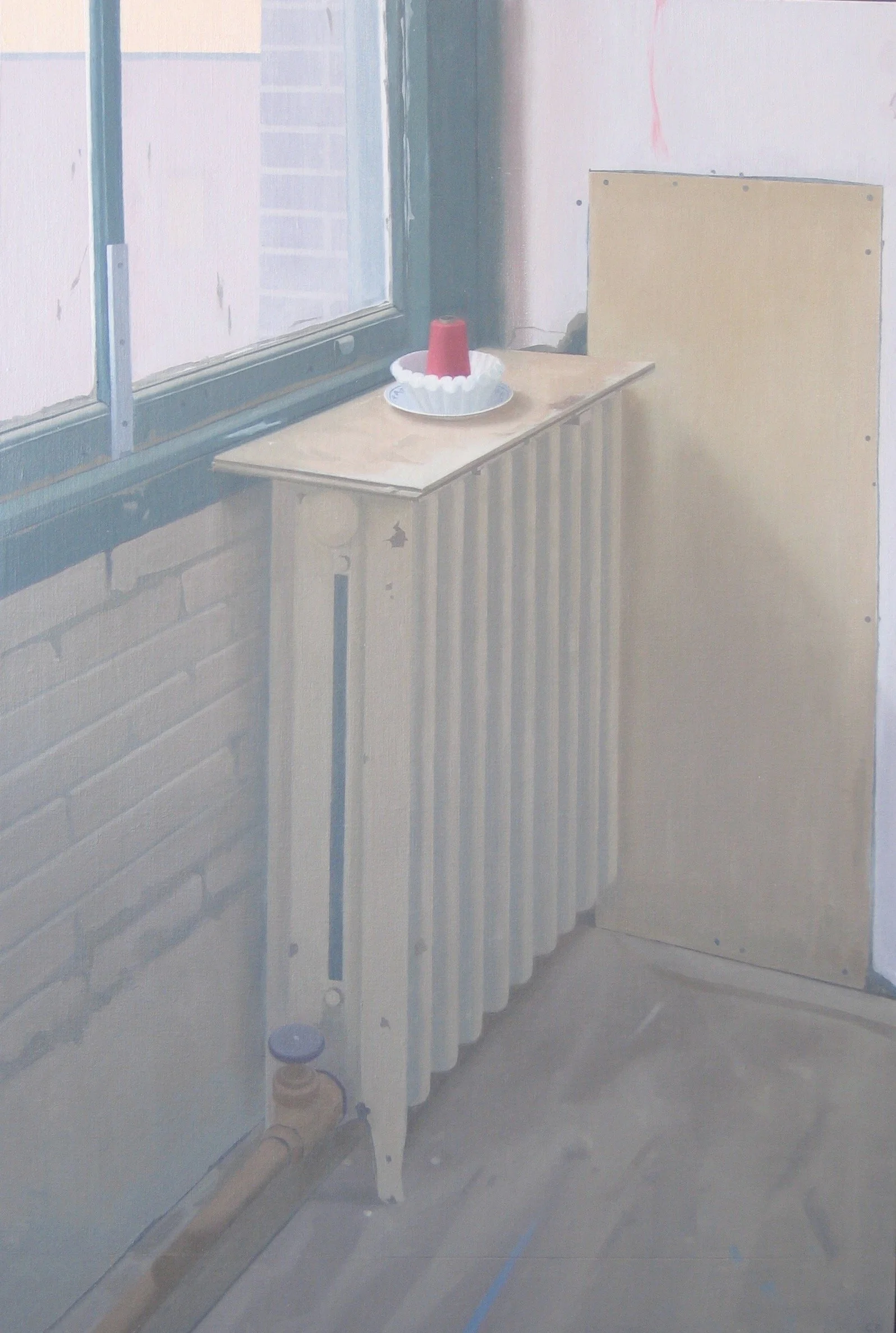 Radiator with Red Spool, 2006, 36 x 53”