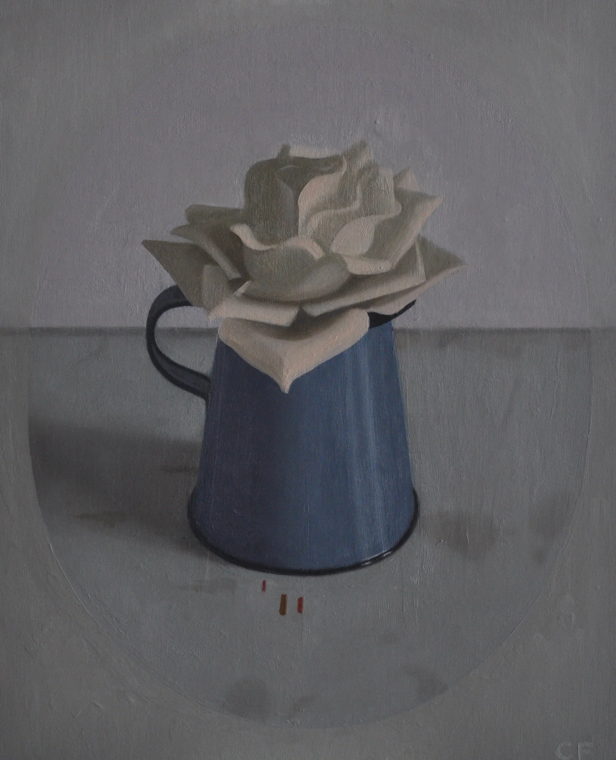 Pitcher and Silk Flower, 2013, 10 x 13”