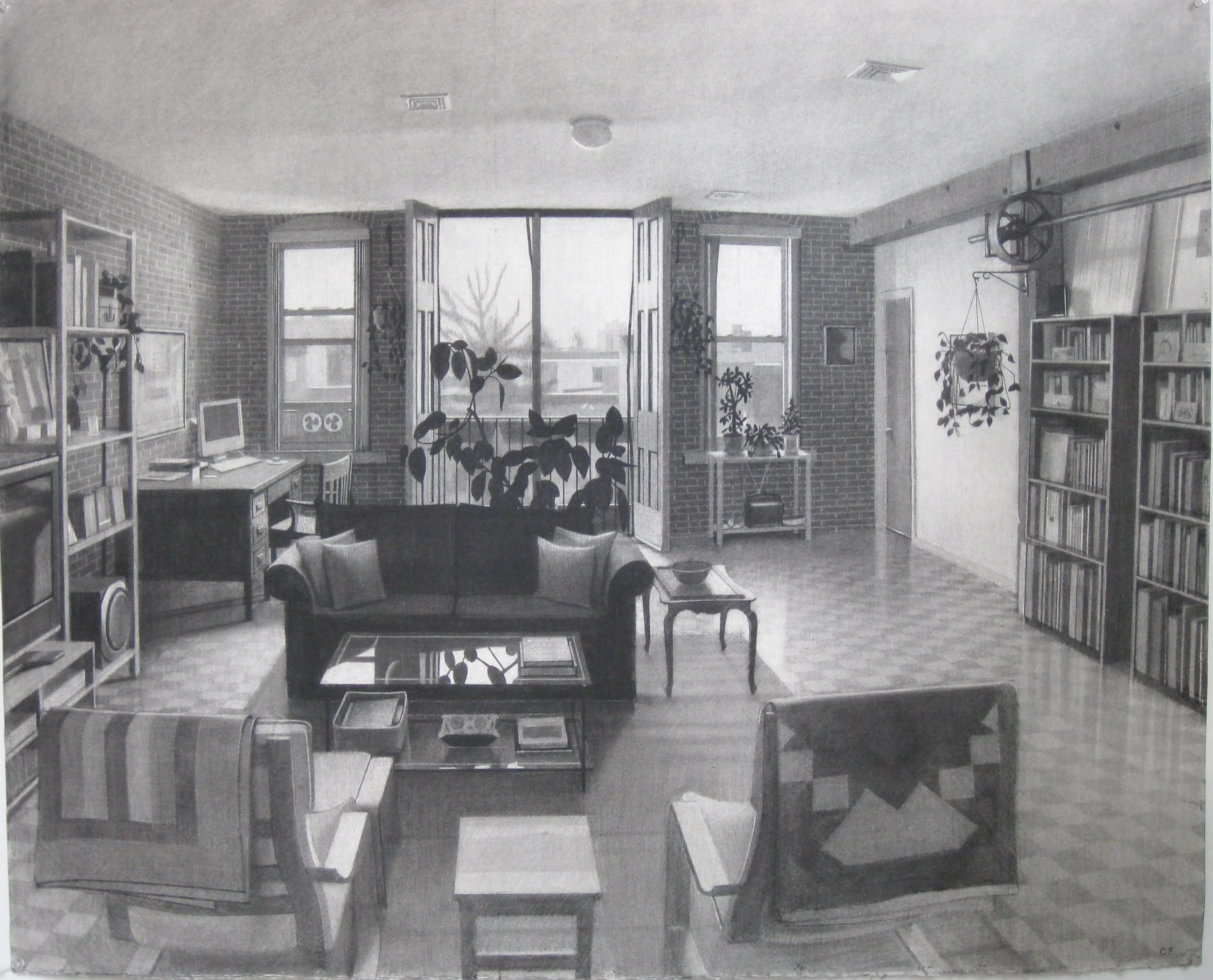 Interior with Double Doors, 2006, 40 x 50”