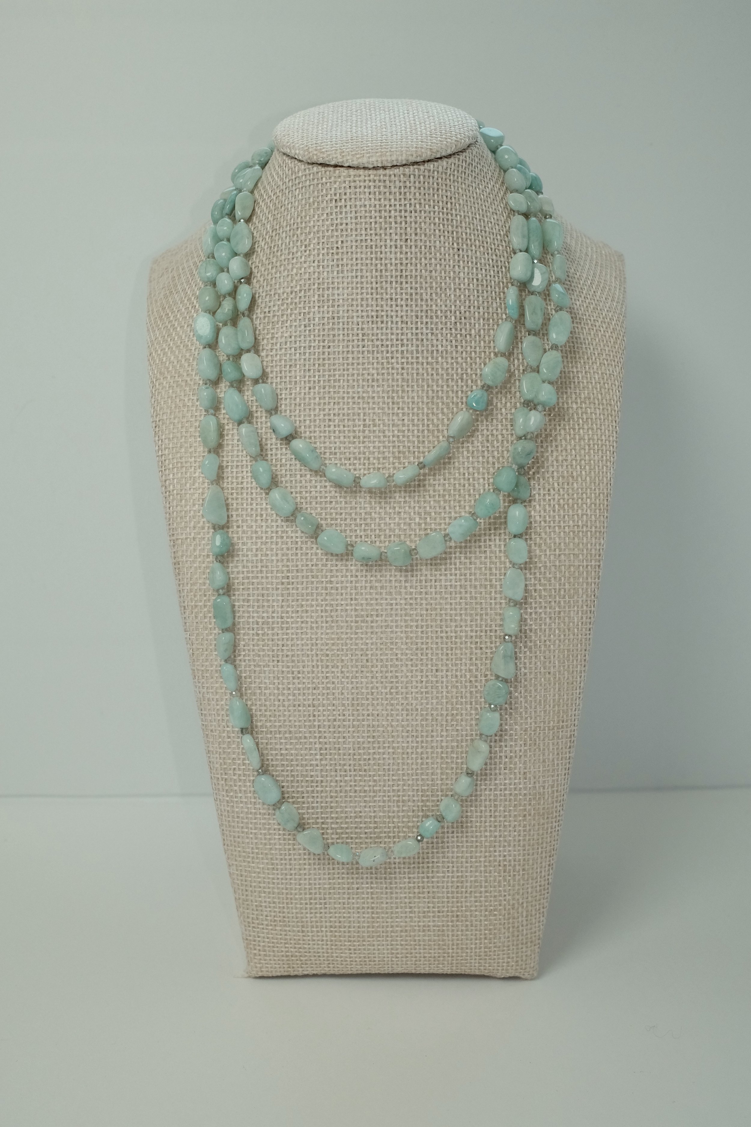 Larimar Nuggets & Labradorite Wrap Necklace