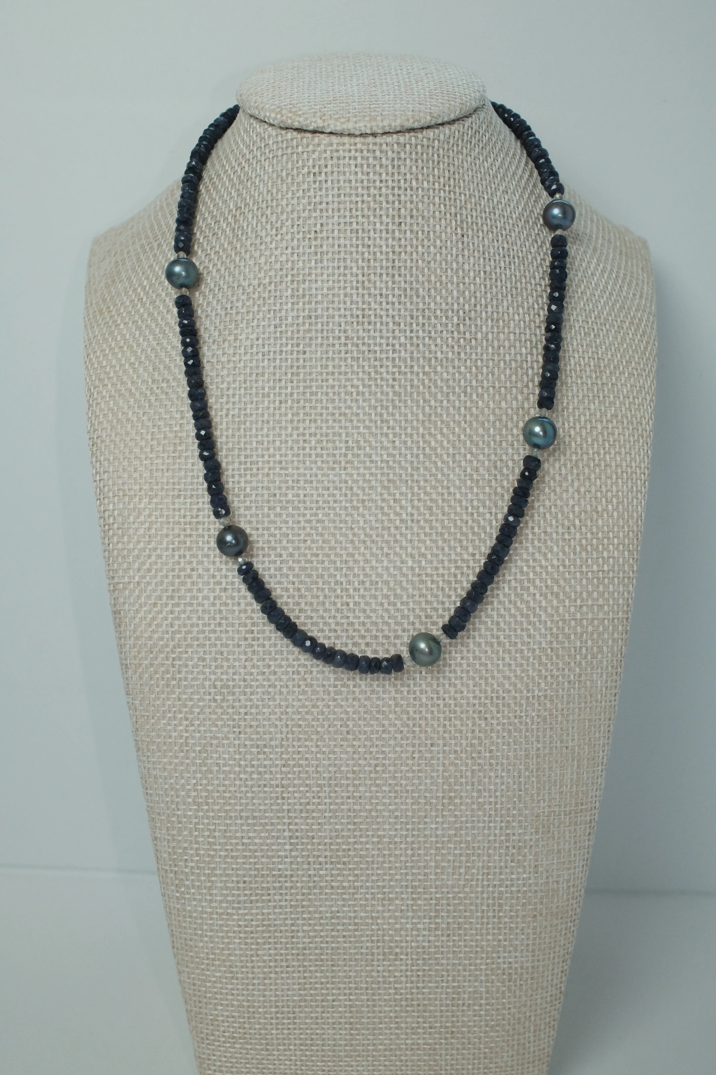 Blue Sapphire & Pearl Necklace