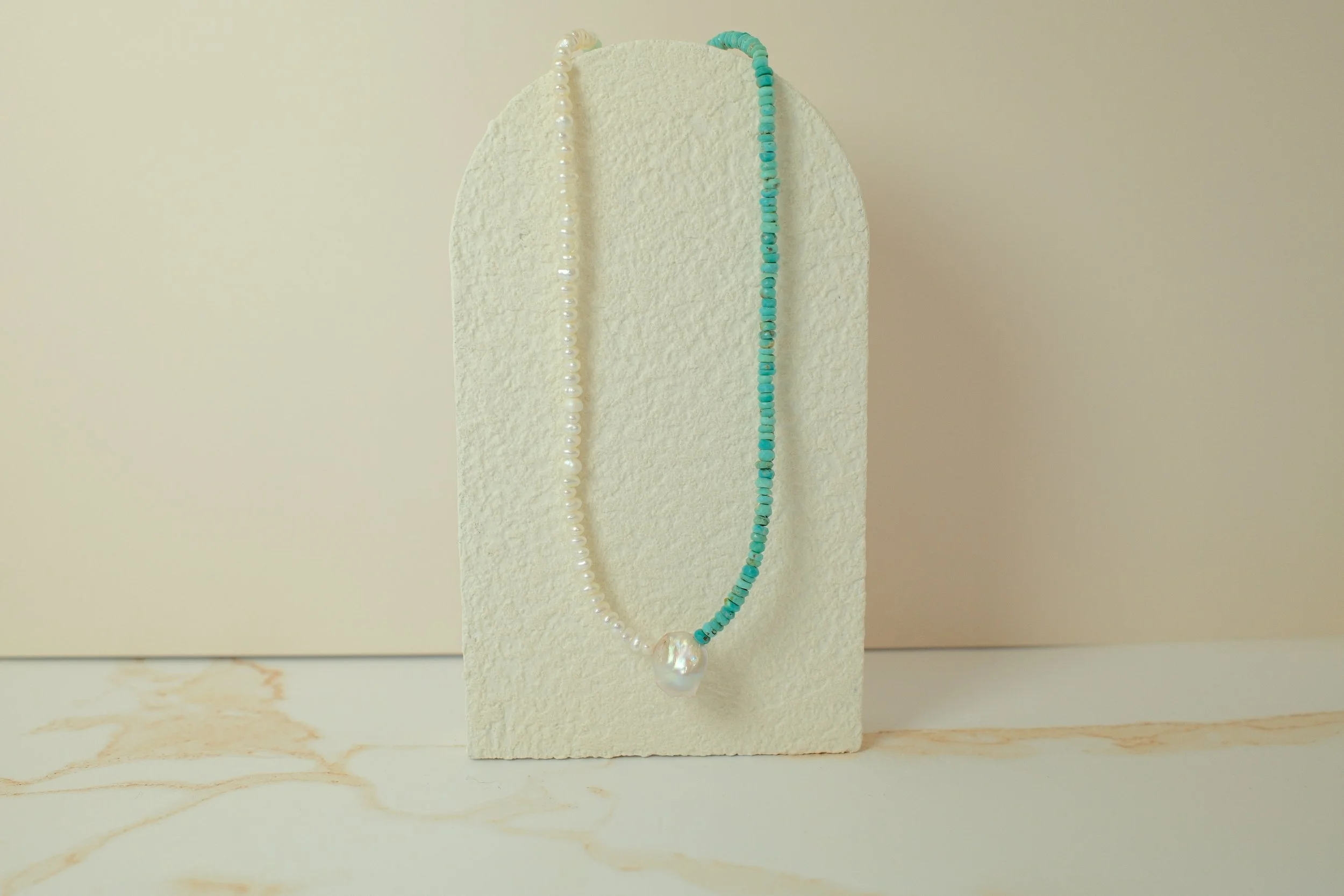 Turquoise & Freshwater Pearl Choker