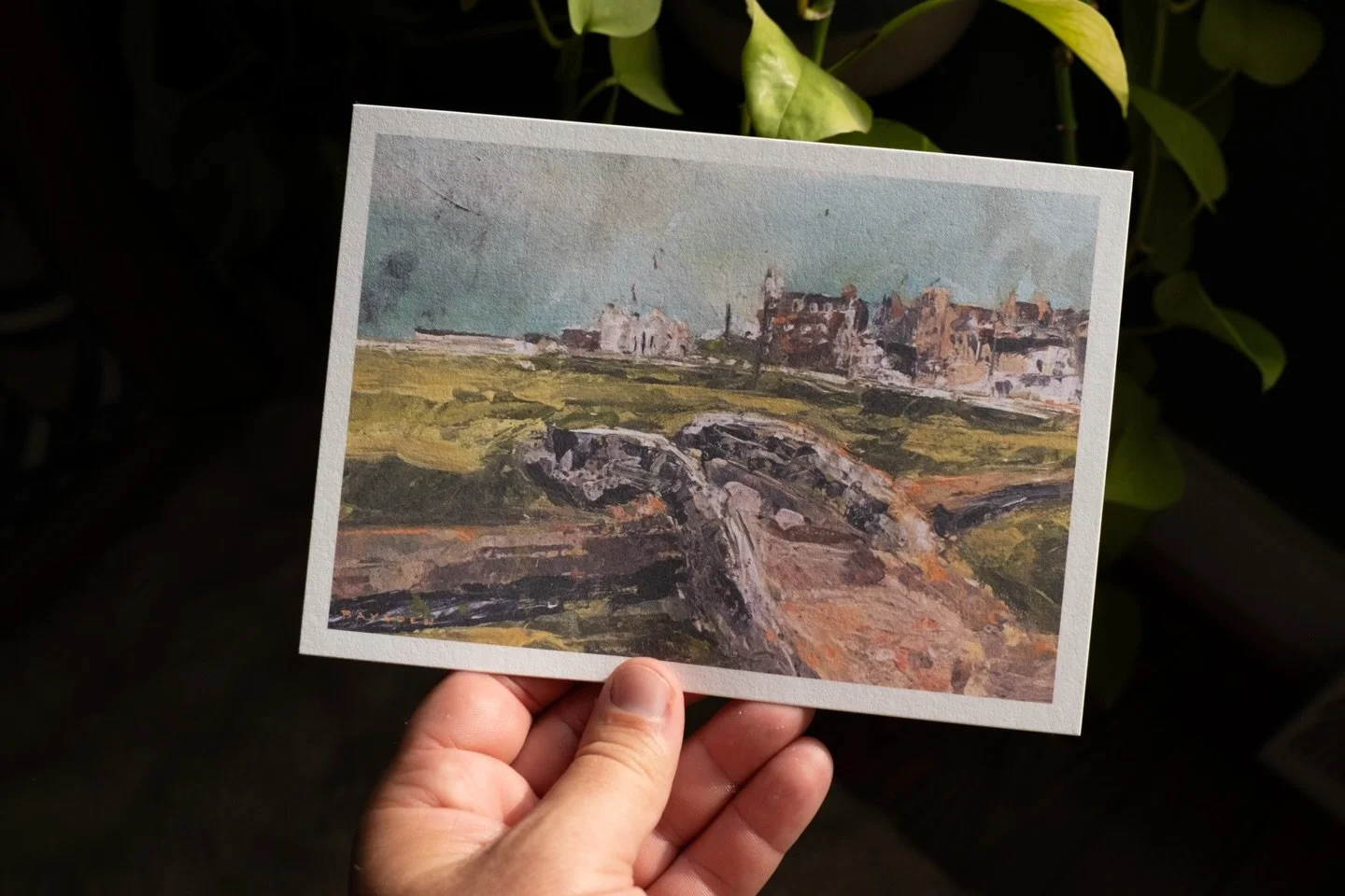 5x7 print from a featured artist on 118lb cotton stock. In the mail. Every month. 

Here&rsquo;s a look at the Old Course, shipped out in our July edition, by @dpbays_art