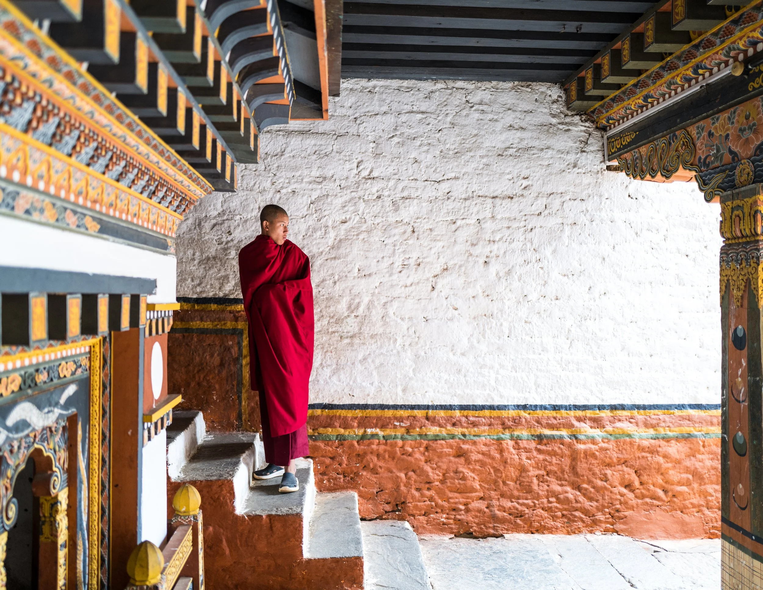 Monk at Punakha Dzong