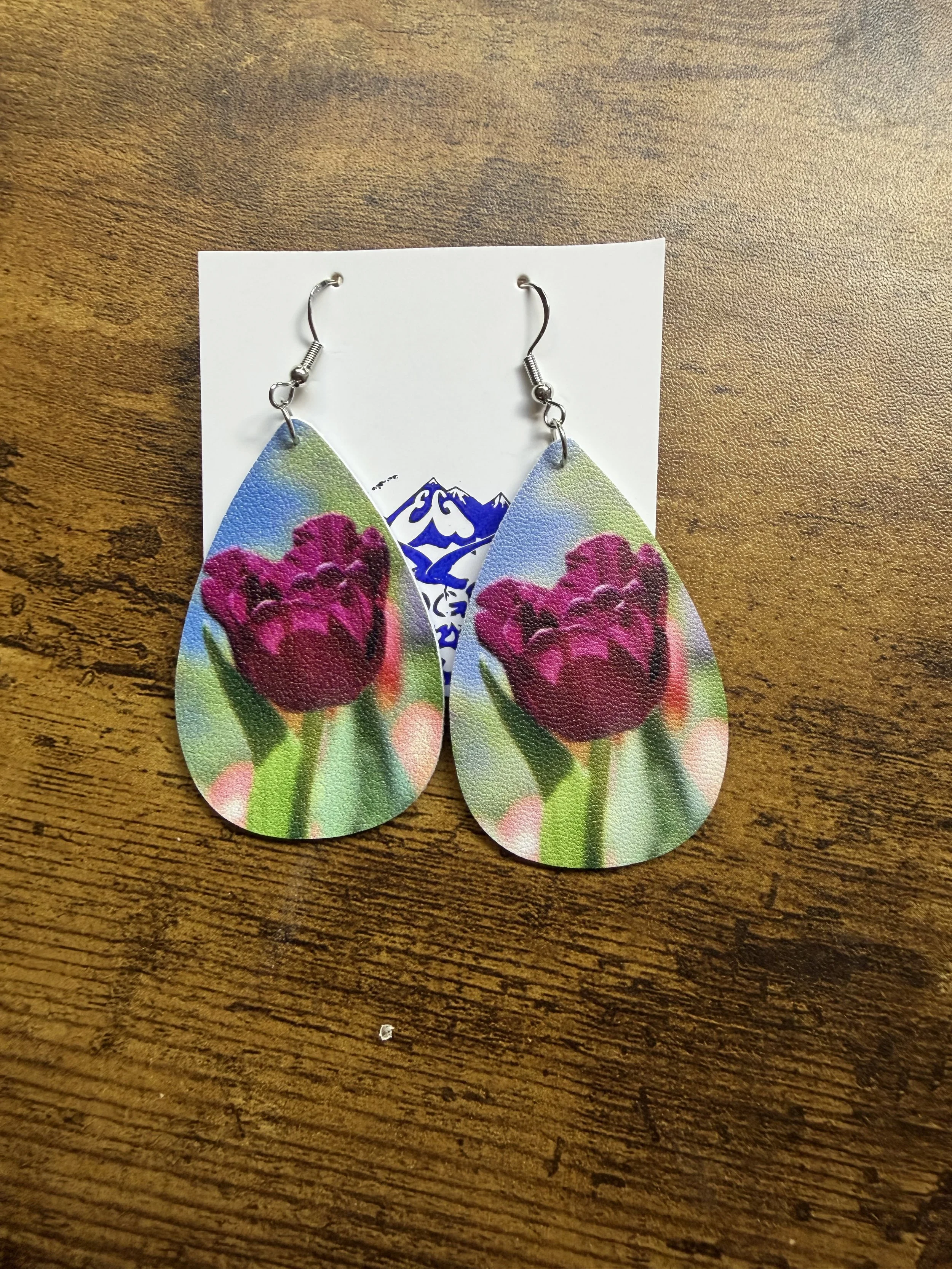 Purple Tulip Earrings