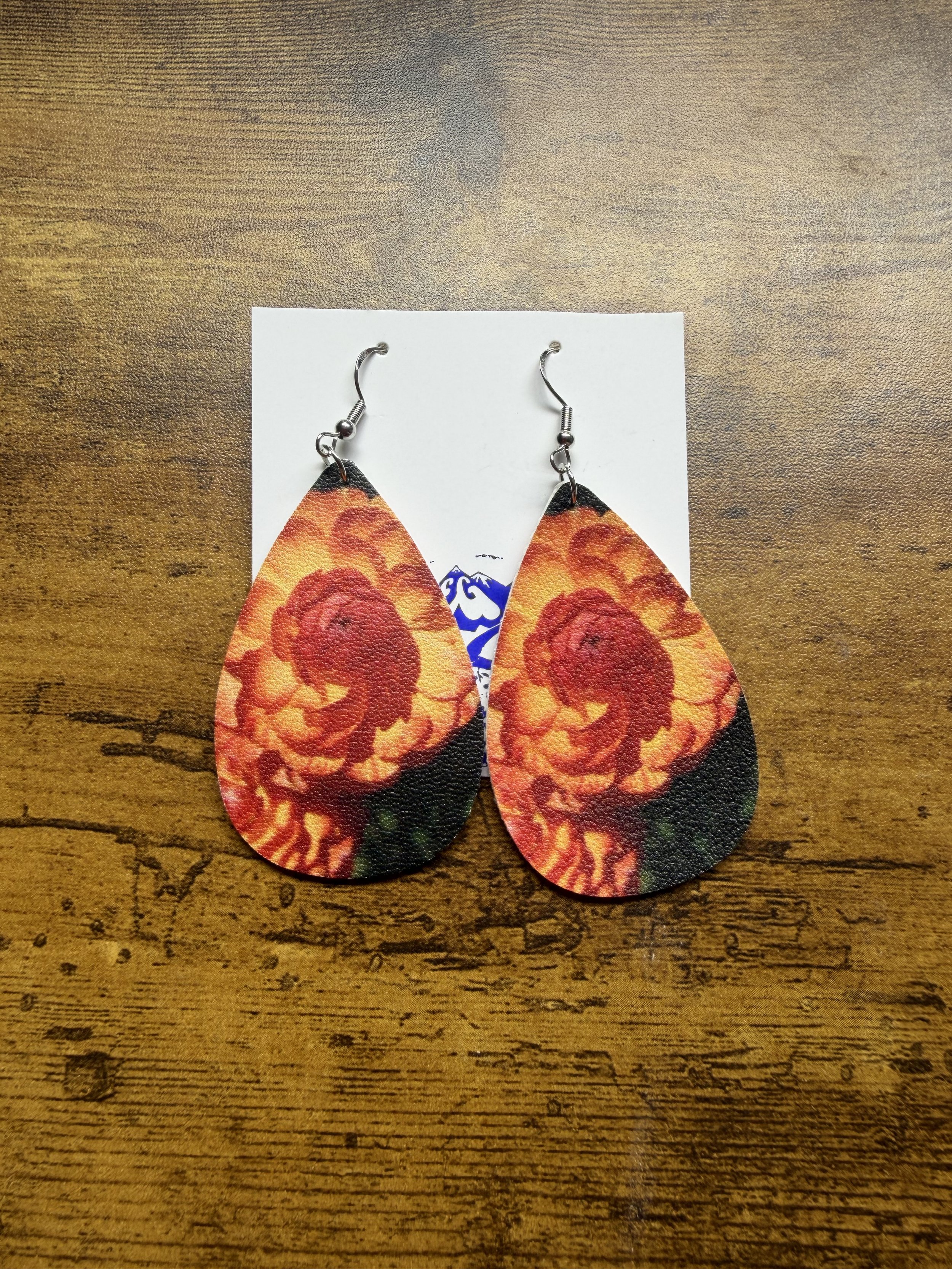 Orange Ranunculus Earrings