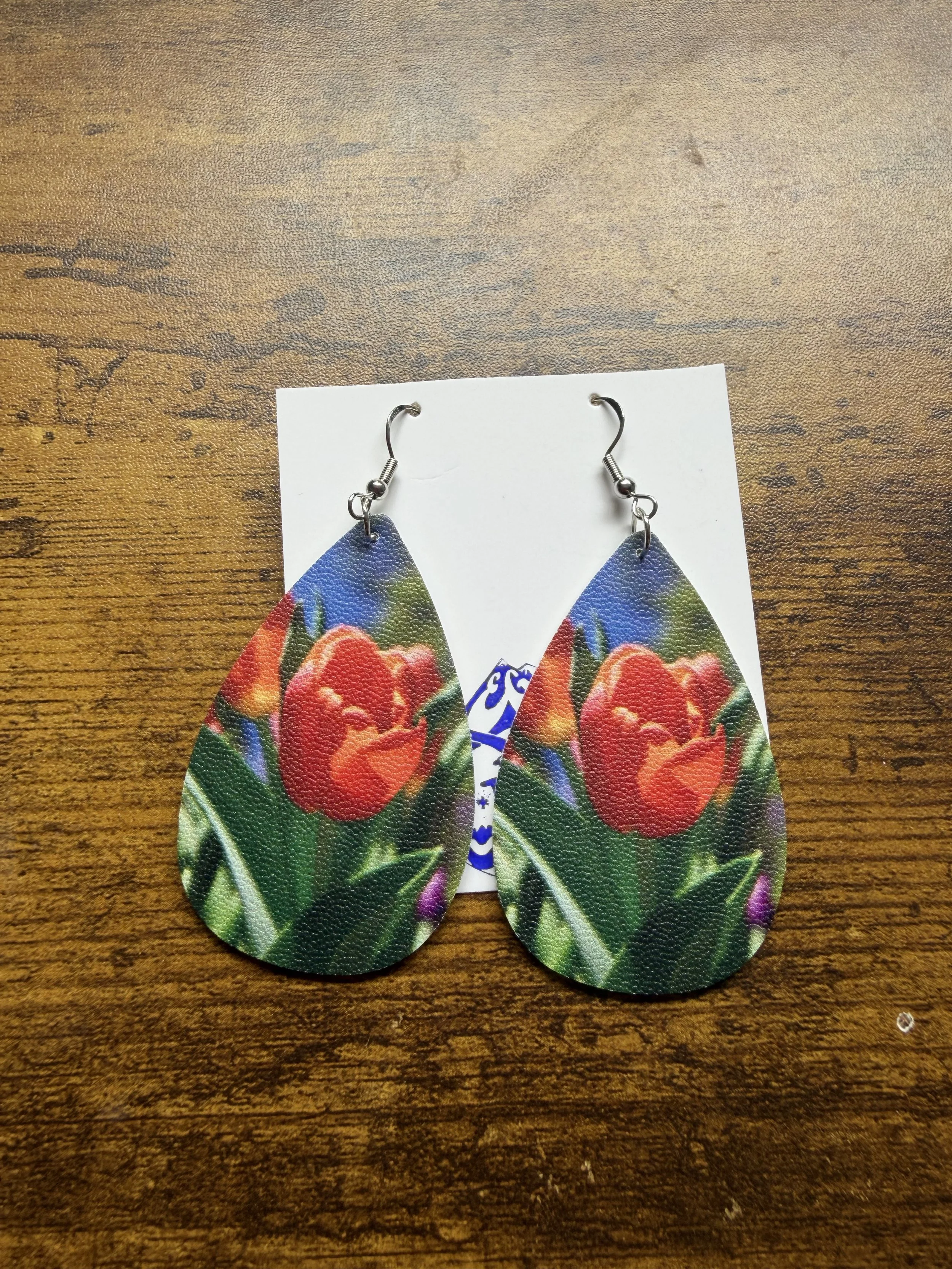 Orange Tulip Earrings