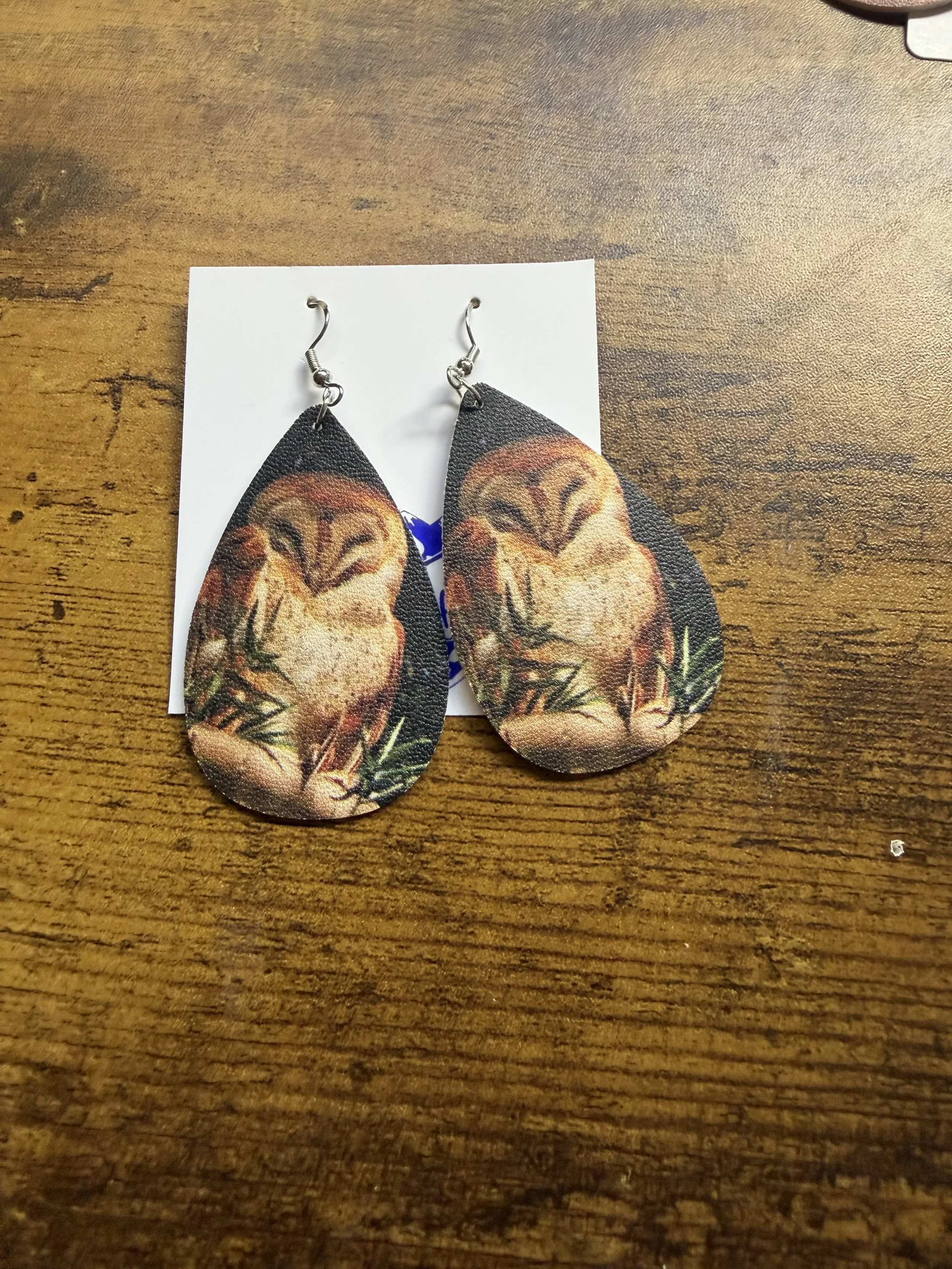Golden Hour Barn Owl Earrings