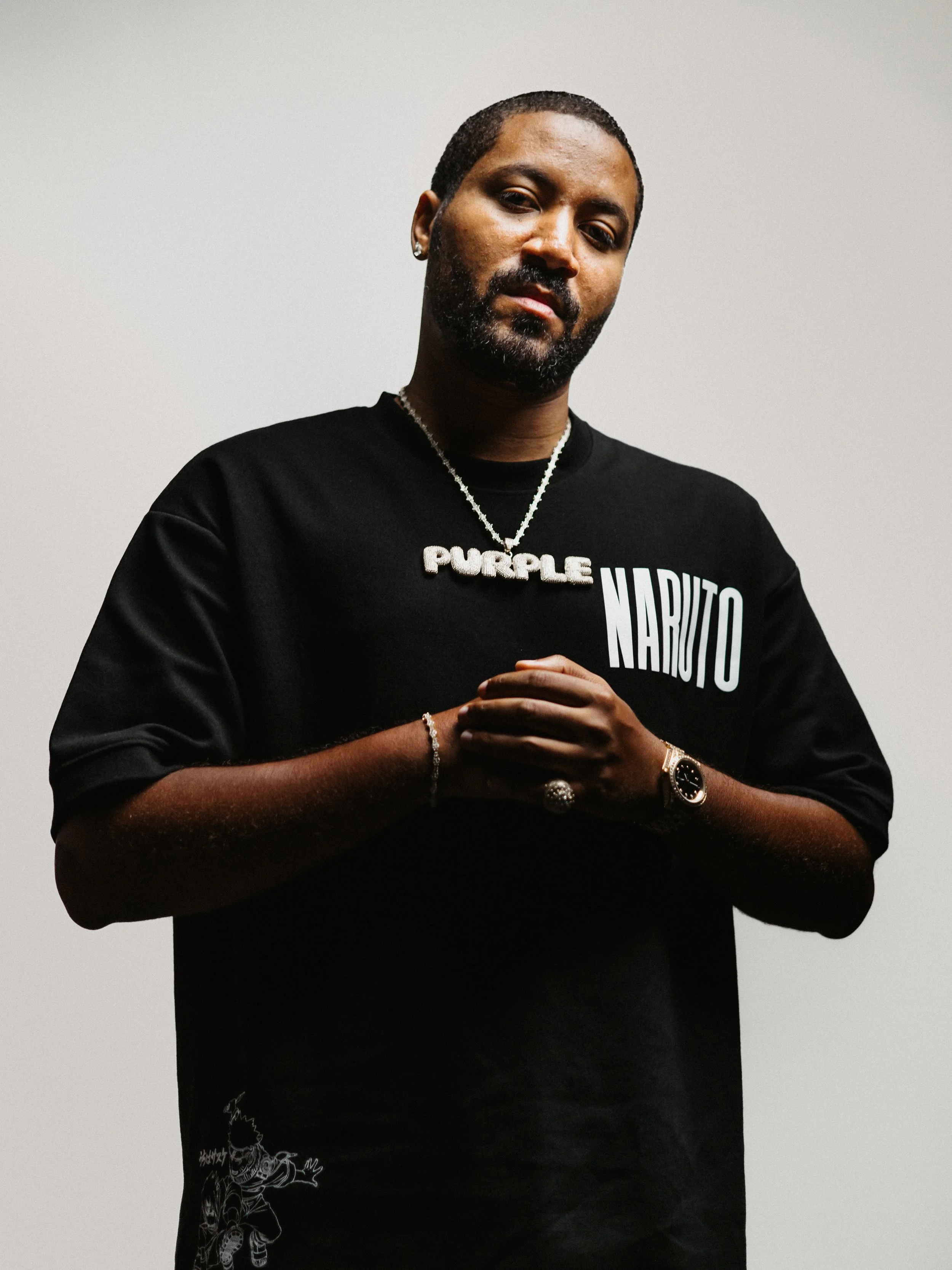 Studio portrait of musician photographed at Darkside Studios