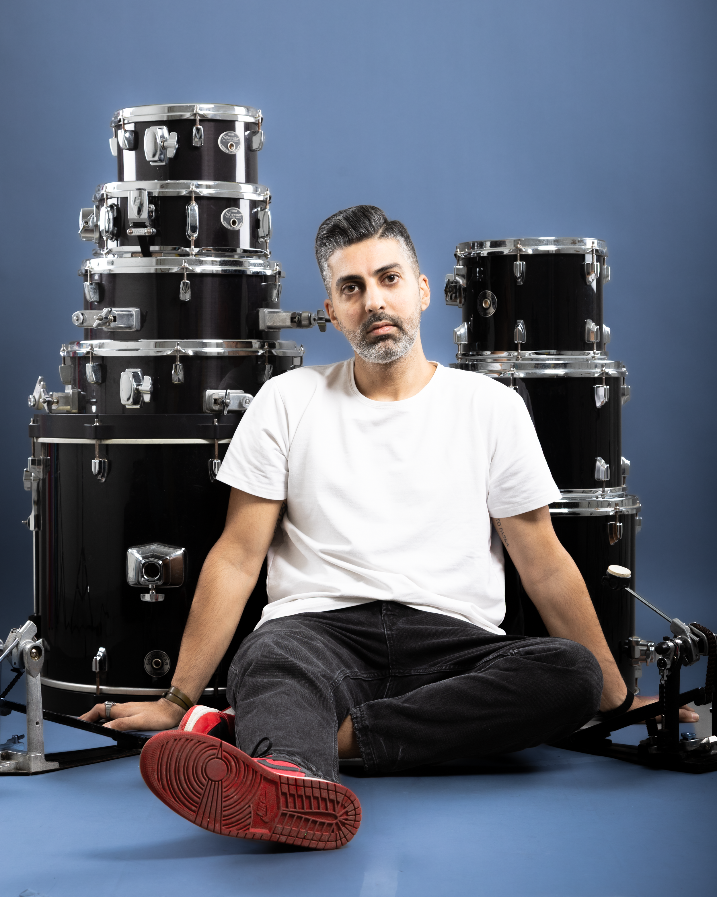 Musician portrait photographed at Darkside Studios