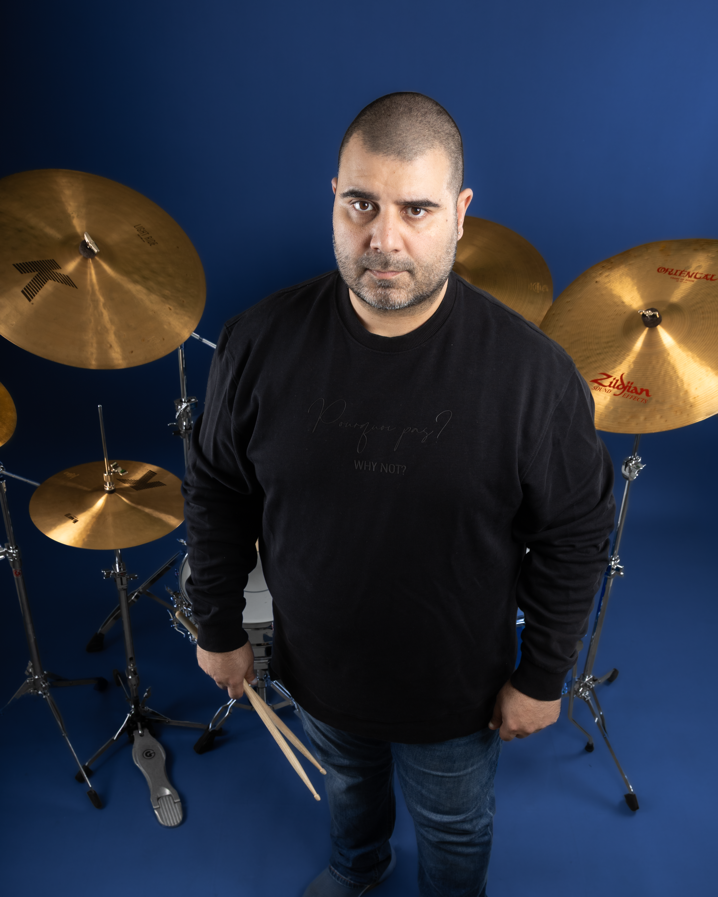 Musician portrait photographed at Darkside Studios