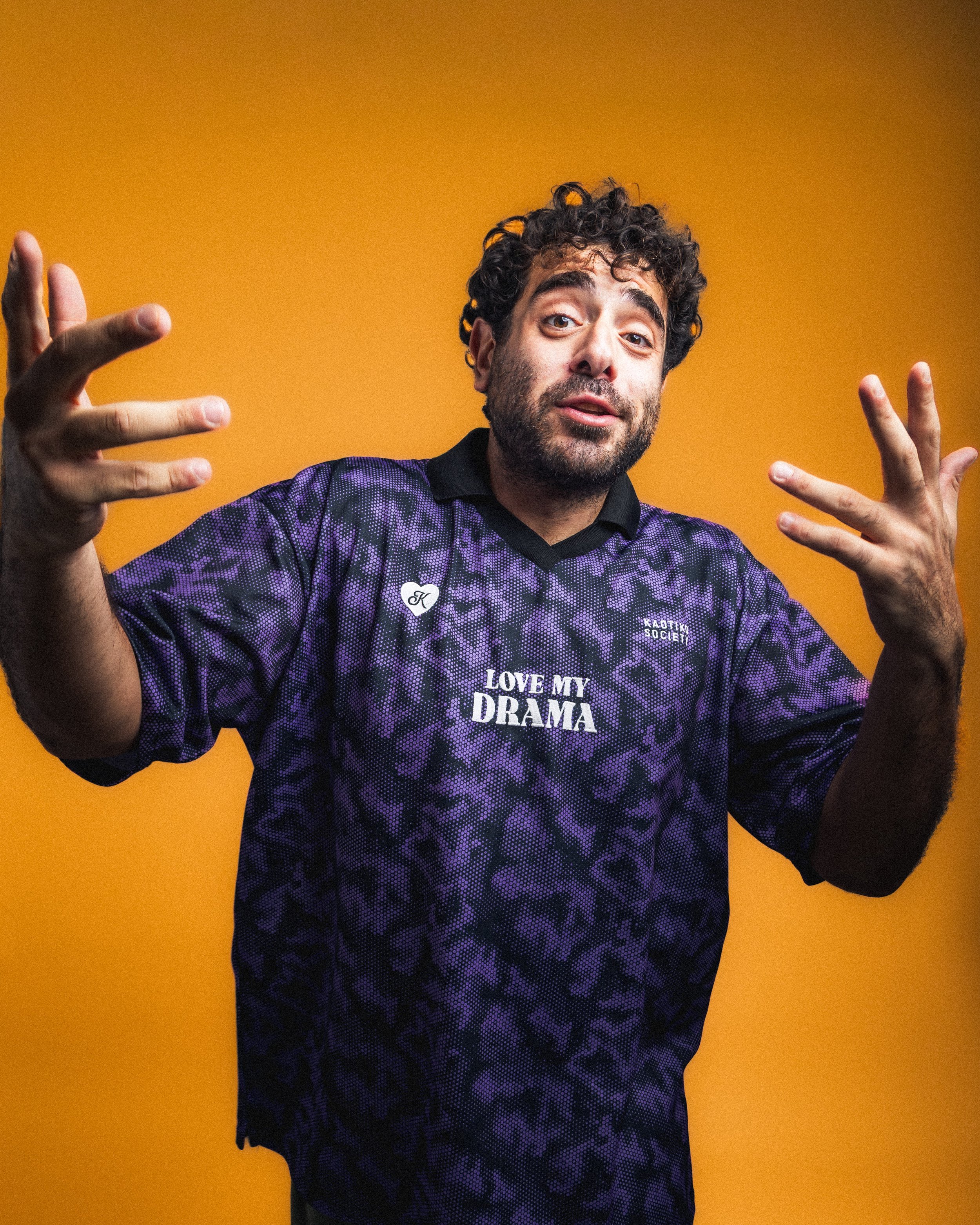 Studio portrait of musician photographed at Darkside Studios