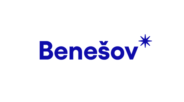 Benesov logo in blue text with an asterisk symbol next to it.