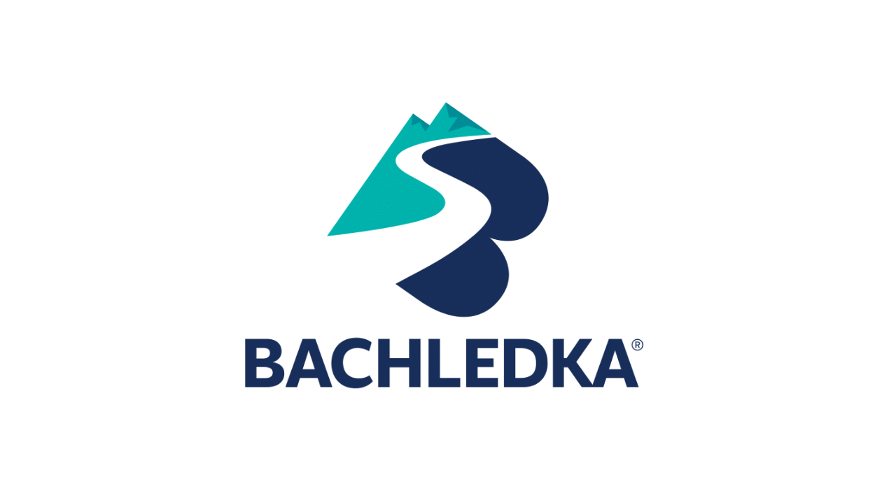 Logo of Bachledka, featuring a stylized mountain with a winding path, and the text 'BACHLEDKA' below.