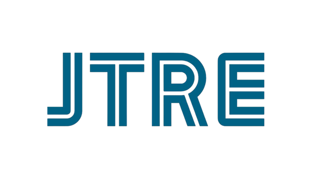 Logo with the word 'JITRE' in blue, stylized text with horizontal lines extending from the right side.