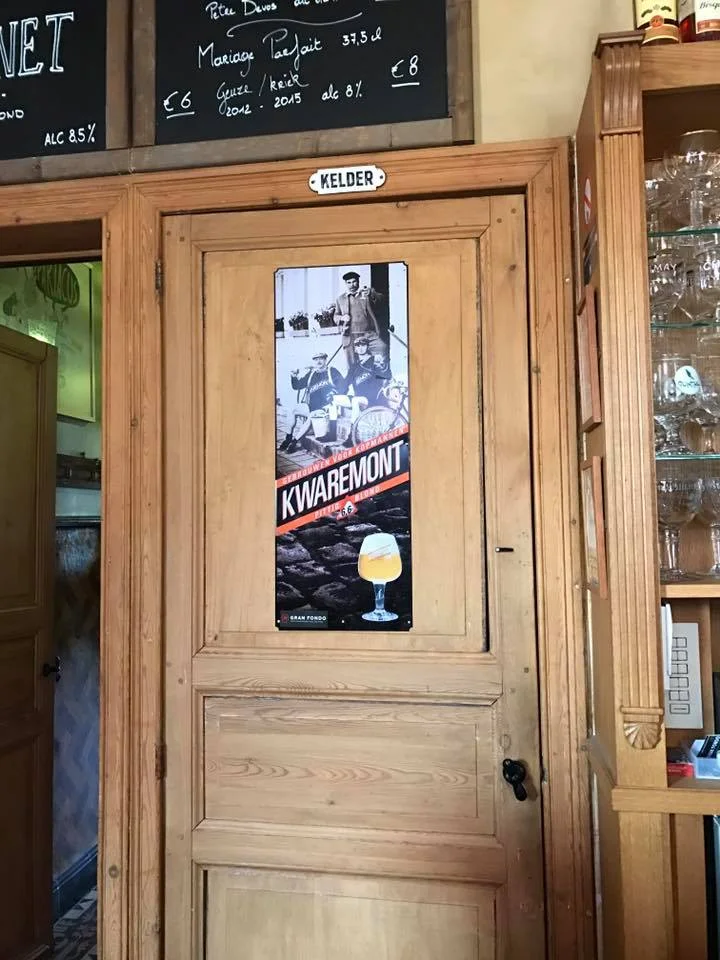 In the local "refreshment" establishment they have the venerated local Kwaremont beer that is the same % strength as the grade of the climb. Makes perfect sense, eh?