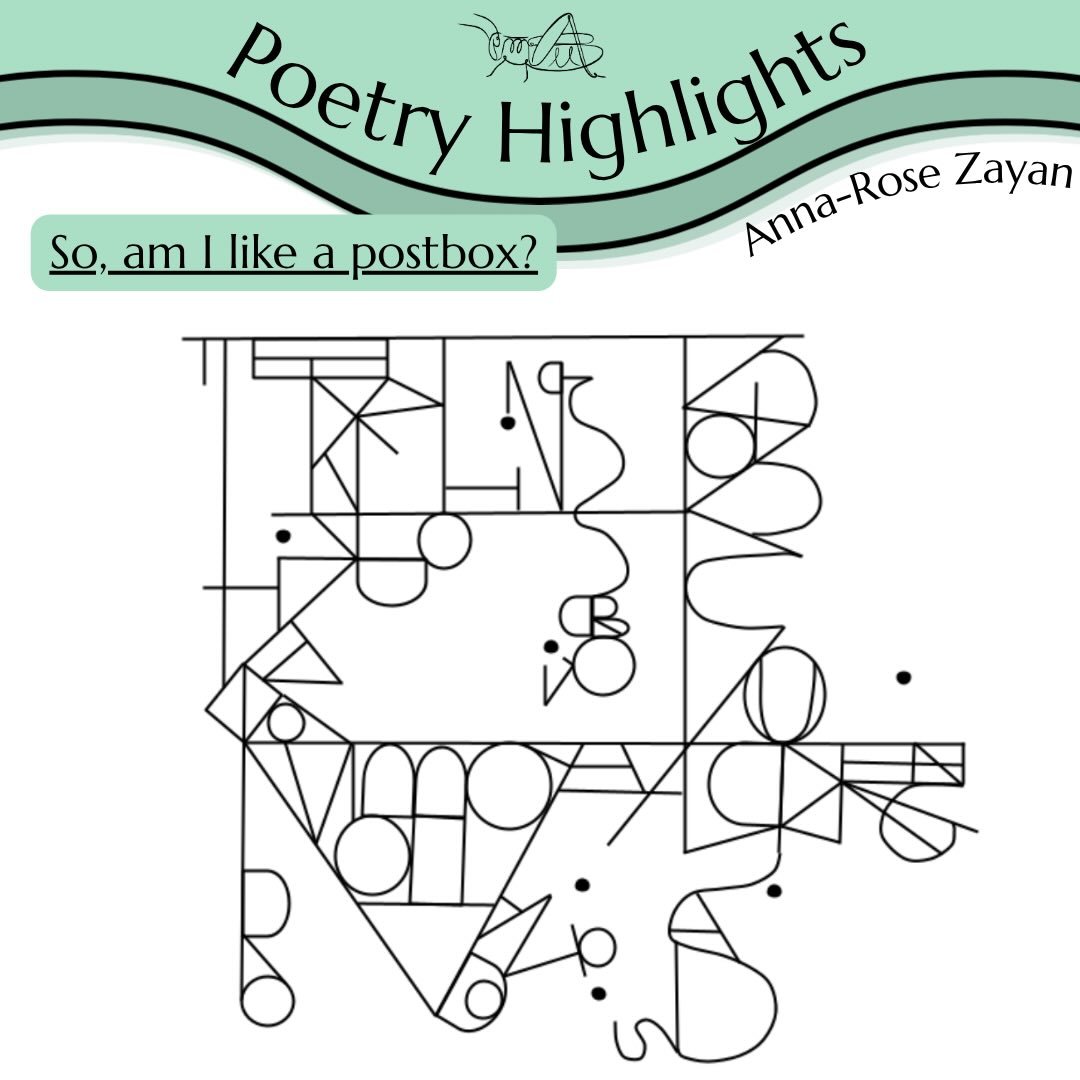 One of our founding Grasshoppers, Anna, shares the process of writing &lsquo;So, am I like a postbox?&rsquo;, which explores what a poem can be. 

~ Here at Grasshopper Poetry we want to showcase new and exciting poets.
With our Poetry Highlights and