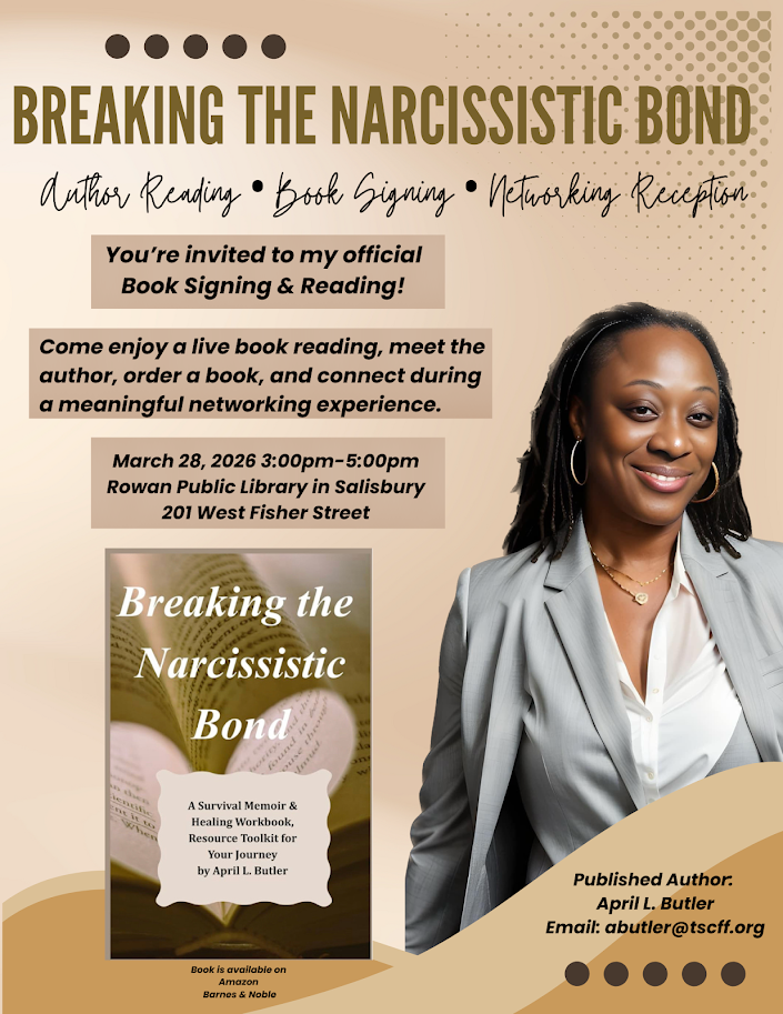  Join me for an unforgettable afternoon of healing, empowerment, and connection. ✨

📕 I’m inviting you to my official Book Signing & Author Reading for Breaking the Narcissistic Bond , a survival memoir and healing workbook created to help others re