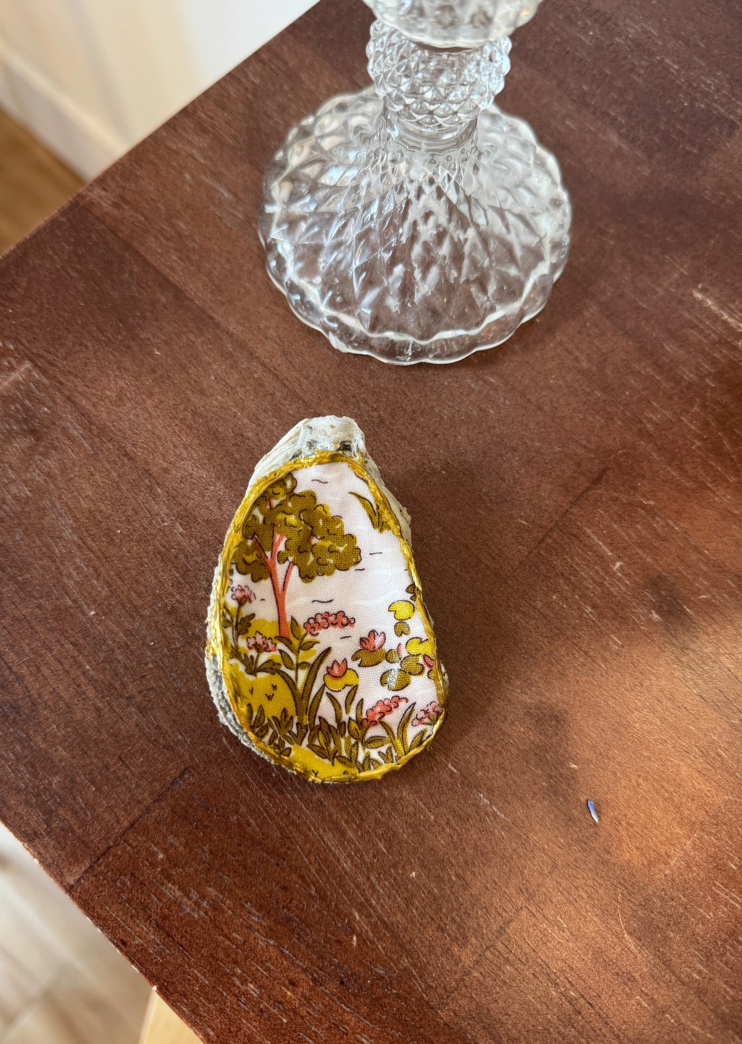 Oyster Shell Trinket Dish - Lily Pond