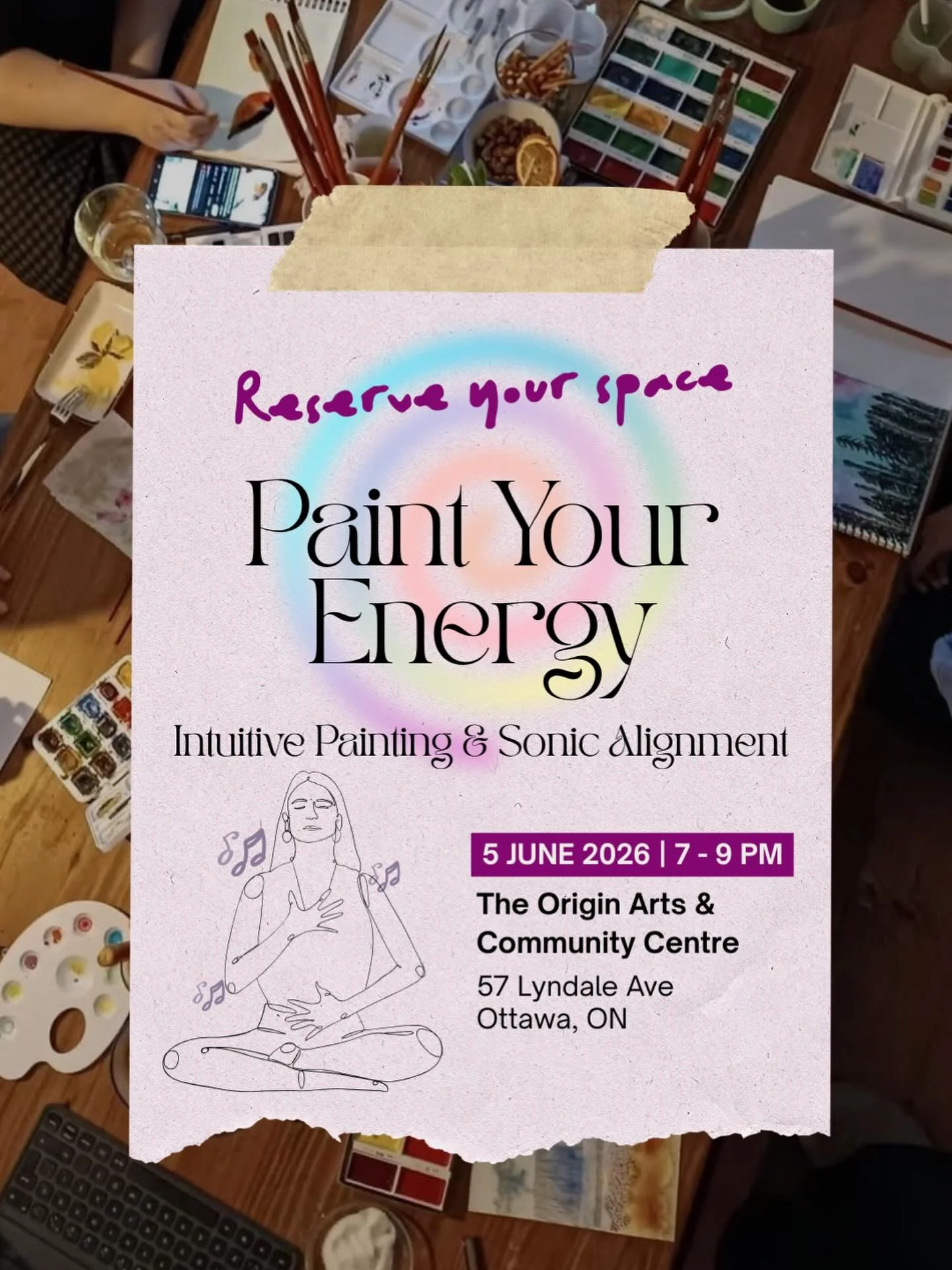 You&rsquo;re invited, lovelies! 💌 To a guided evening of intuitive painting and Sonic Alignment 🌀🎨

Curated by @empresstmarie and faclitated by Pink Noise, this immersive experience explores the chakras, the body&rsquo;s energy centers, through so