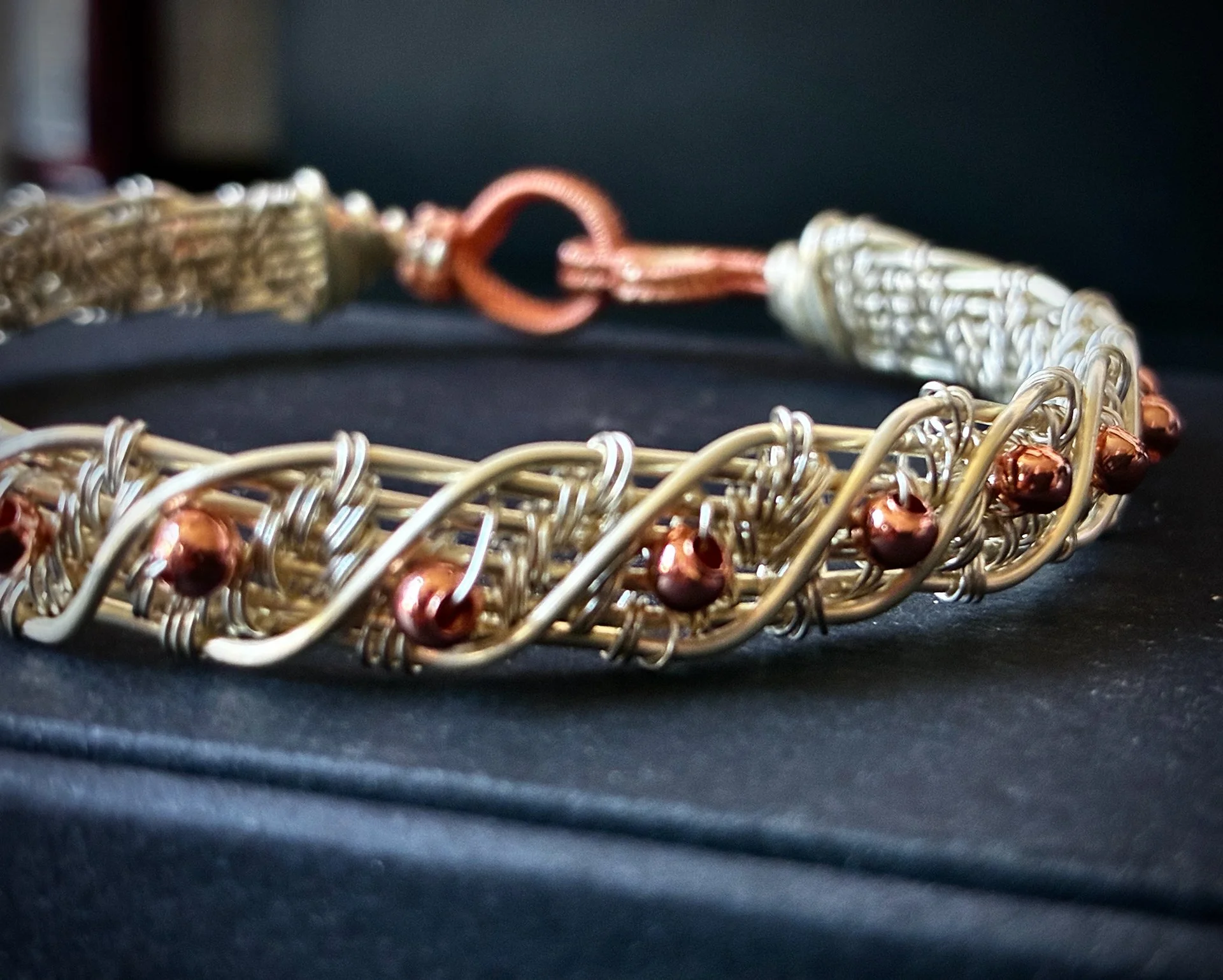 Silver coated and copper wire bracelet 1.jpg