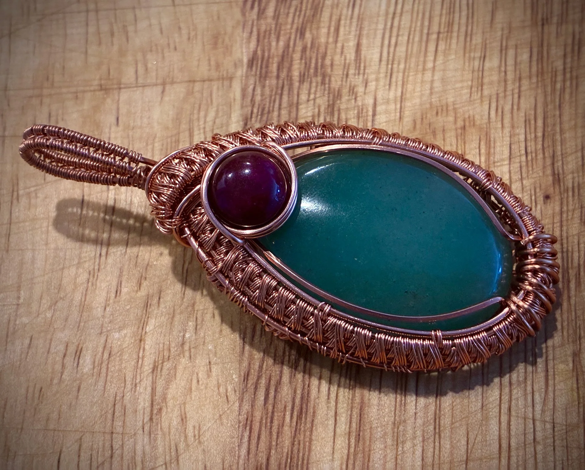 SOLD- Aventurine, dyed agate, bare copper 2.jpg