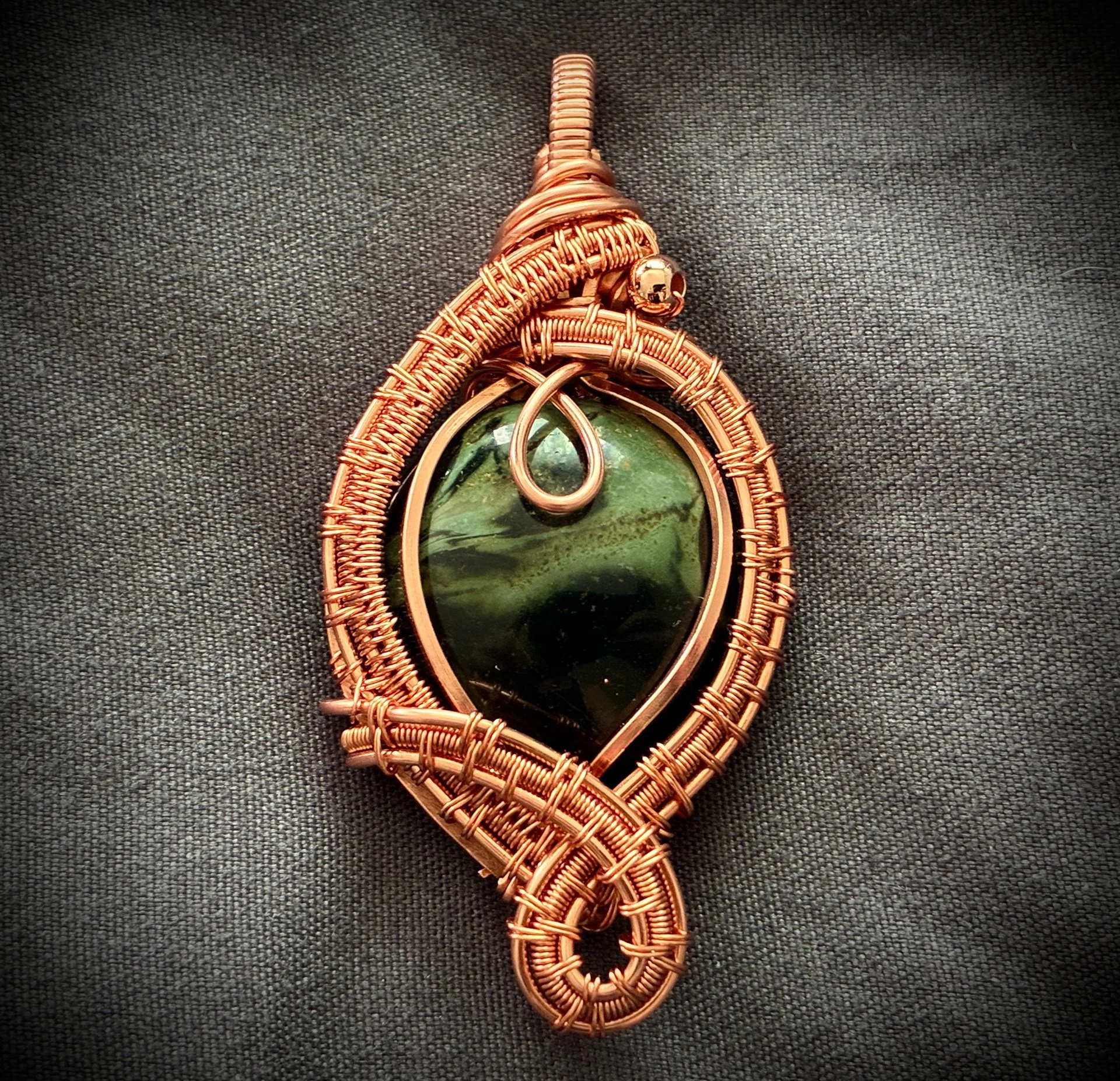 SOLD- Green jasper, bare copper 2.jpg