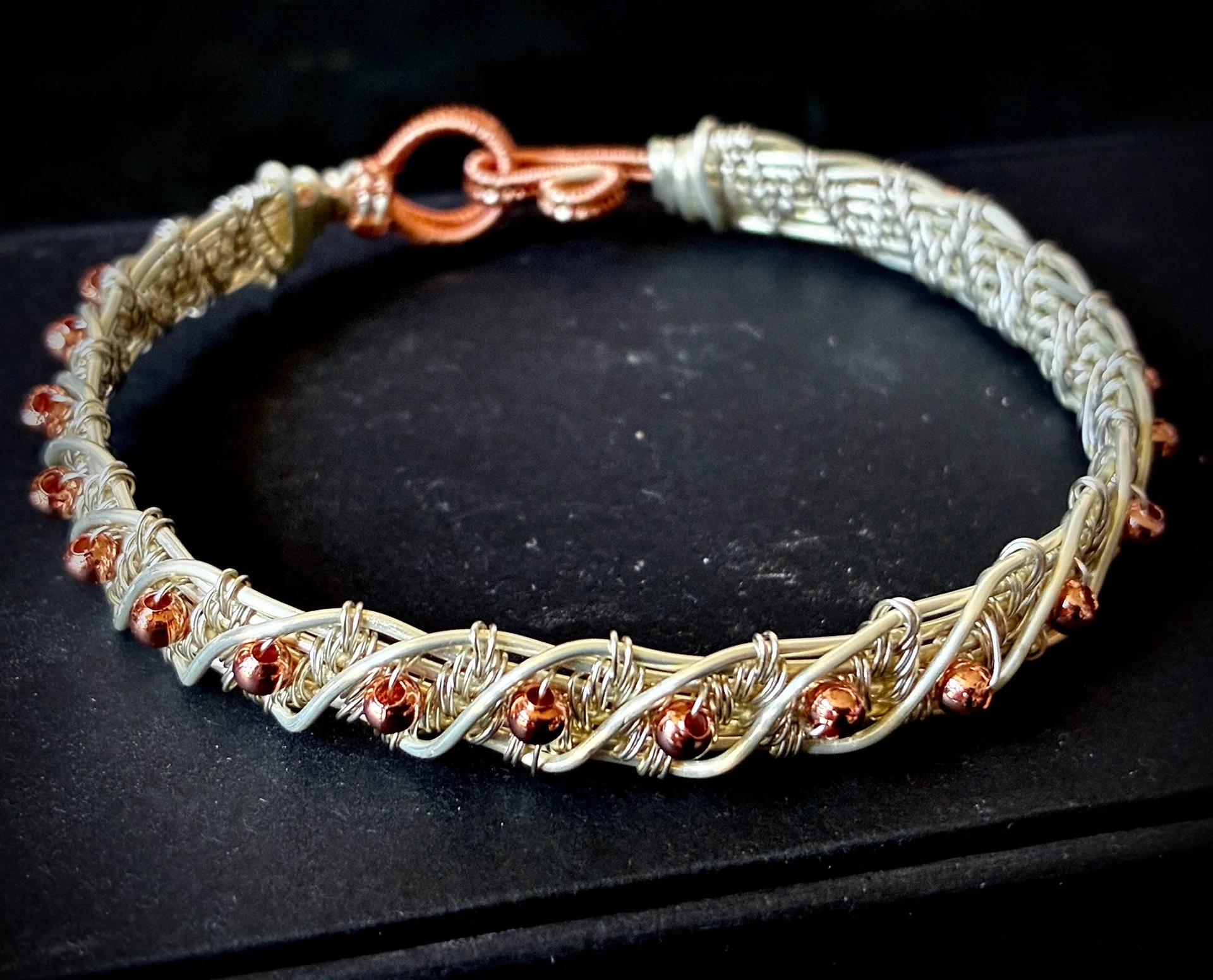 Silver coated and copper wire bracelet 2.jpg