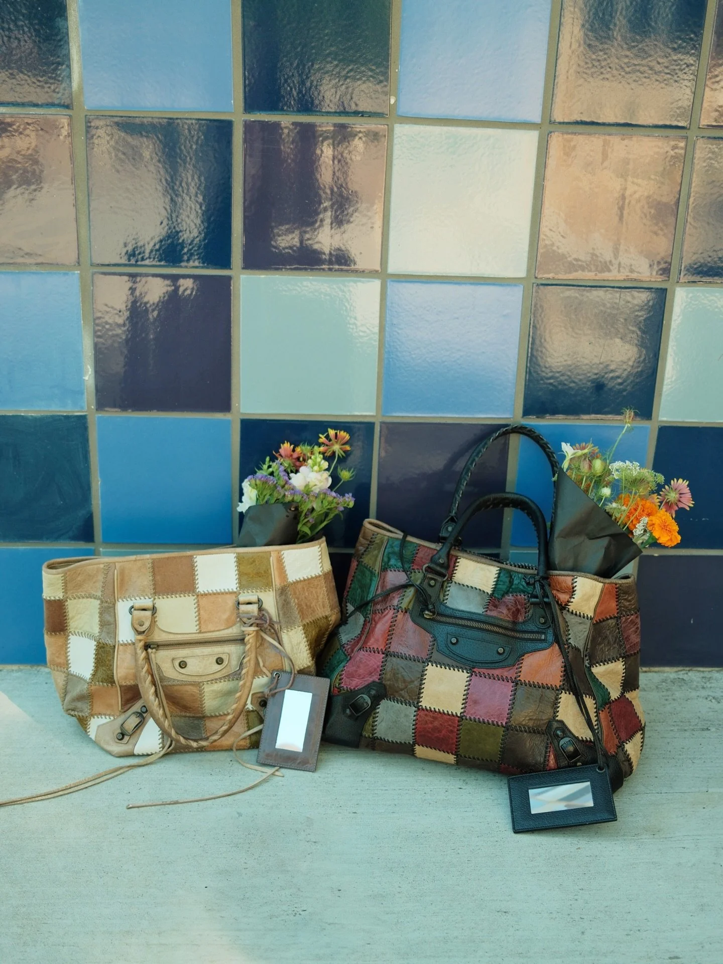 Who&rsquo;s ready for the 5/13 drop! These patchwork balenciaga bags are everything and more #patchworkbalenciaga #citybag #vintagebag #designervintage #vintagedesigner