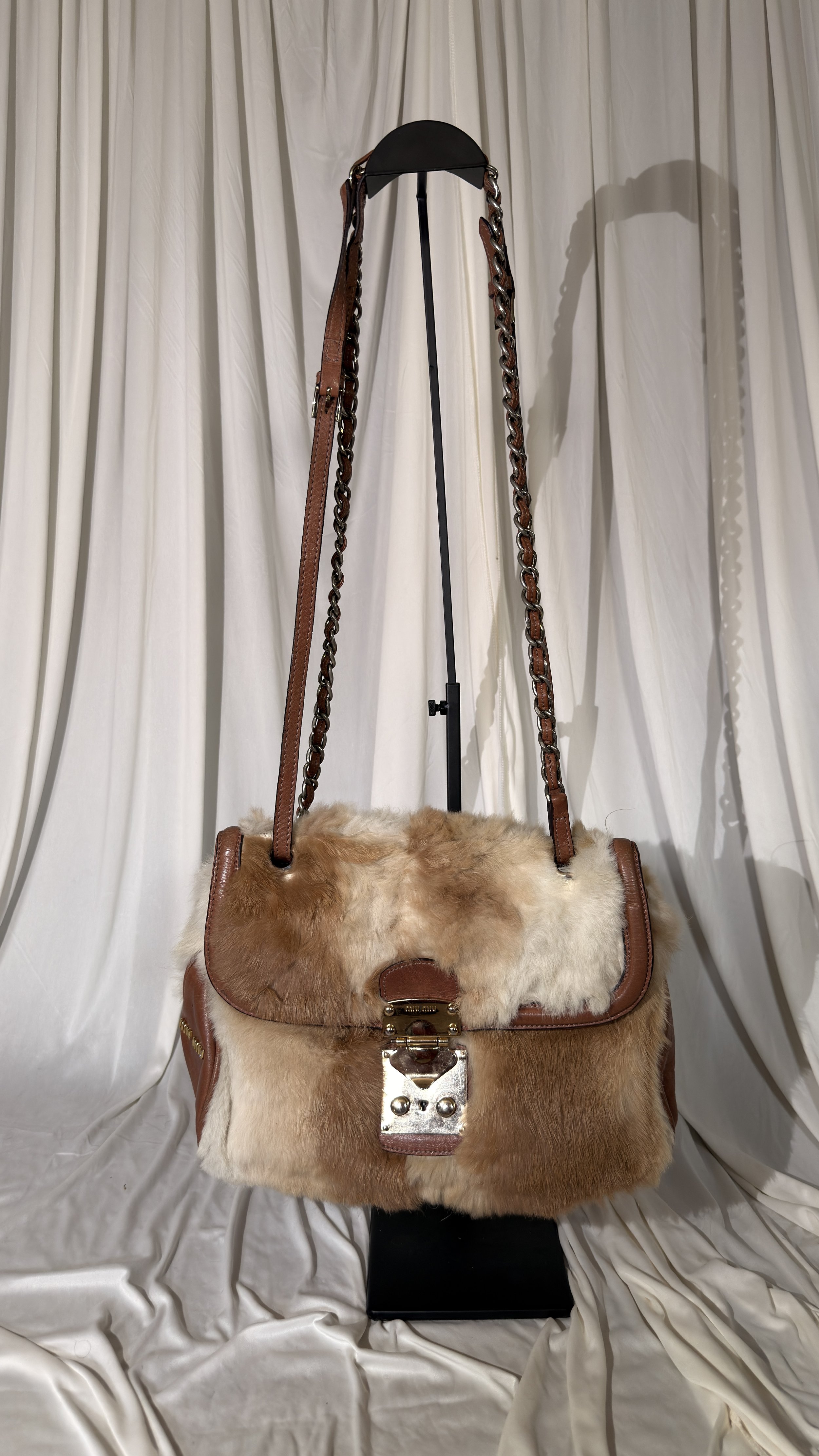 Miu Miu Fur Chain Strap