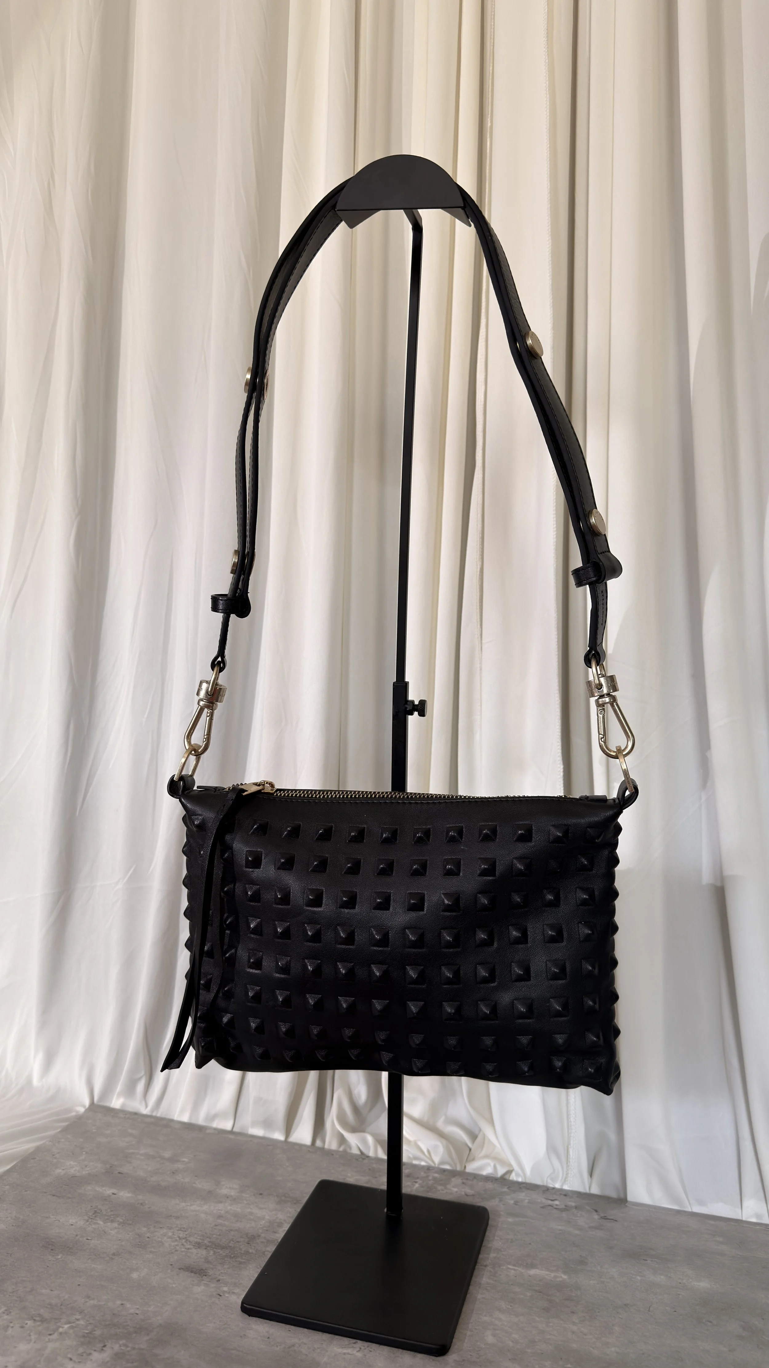 AllSaint Leather Studded Eve Bag