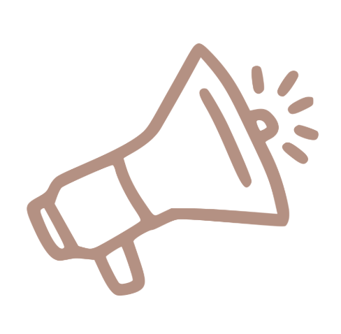 Icon of a megaphone with sound lines indicating shouting or announcement.
