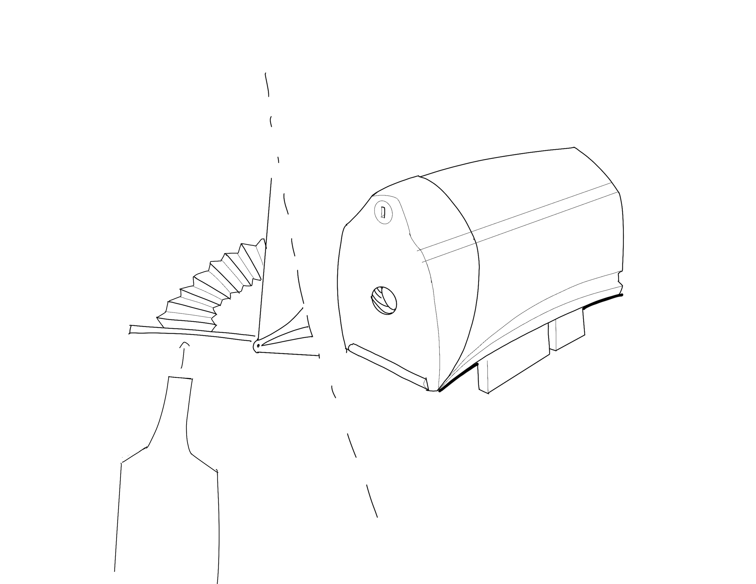 Dispenser w/ attached bottle and manual handles