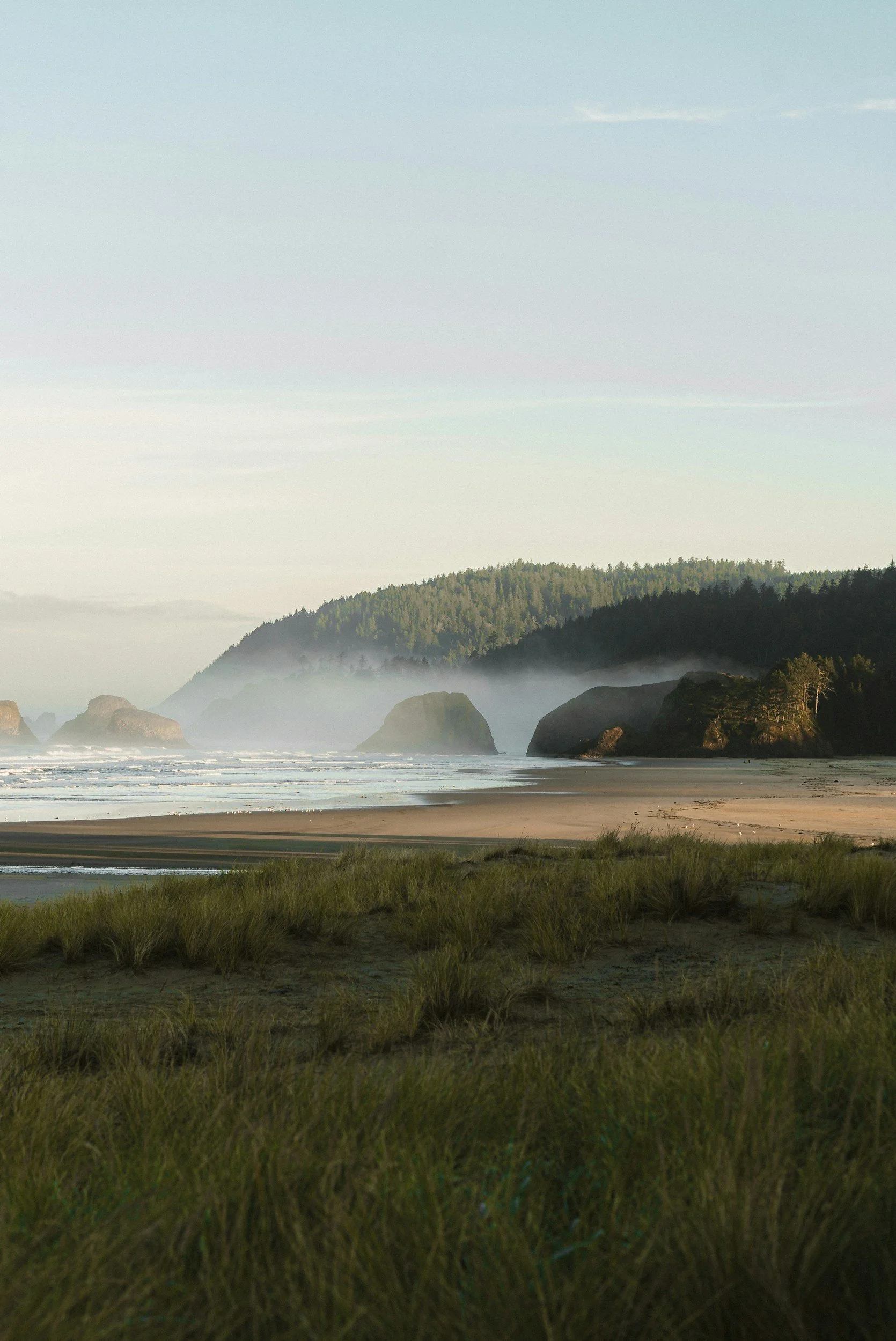 misty Cannon Beach Oregon and headlands near Loma Sauna House