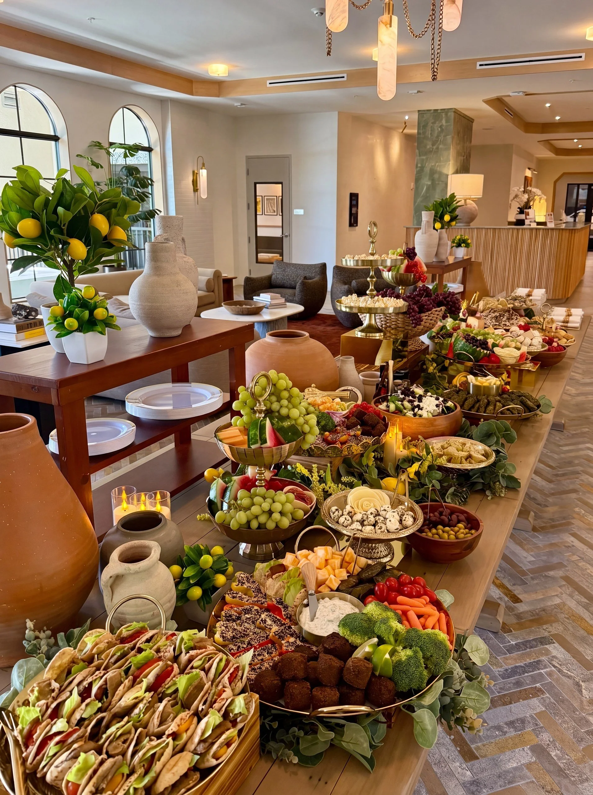 olorful grazing table at a corporate event catered by Francesca's Catering in Miami