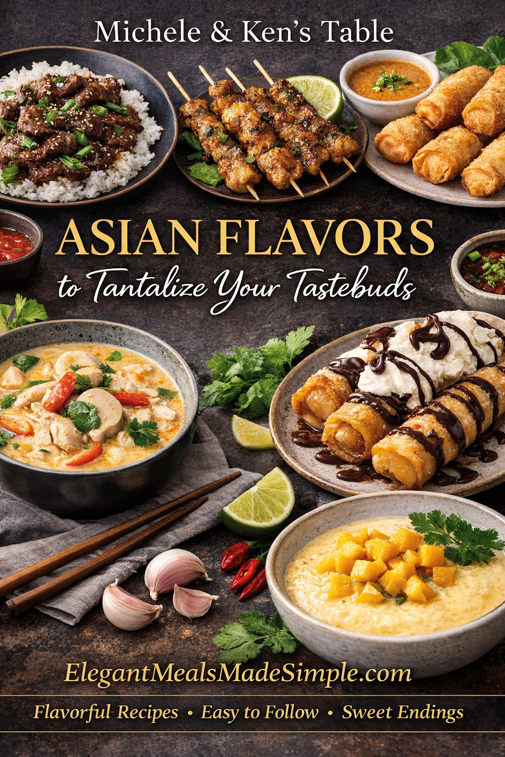 Asian Inspired Digital Cookbook - Appetizers to Desserts