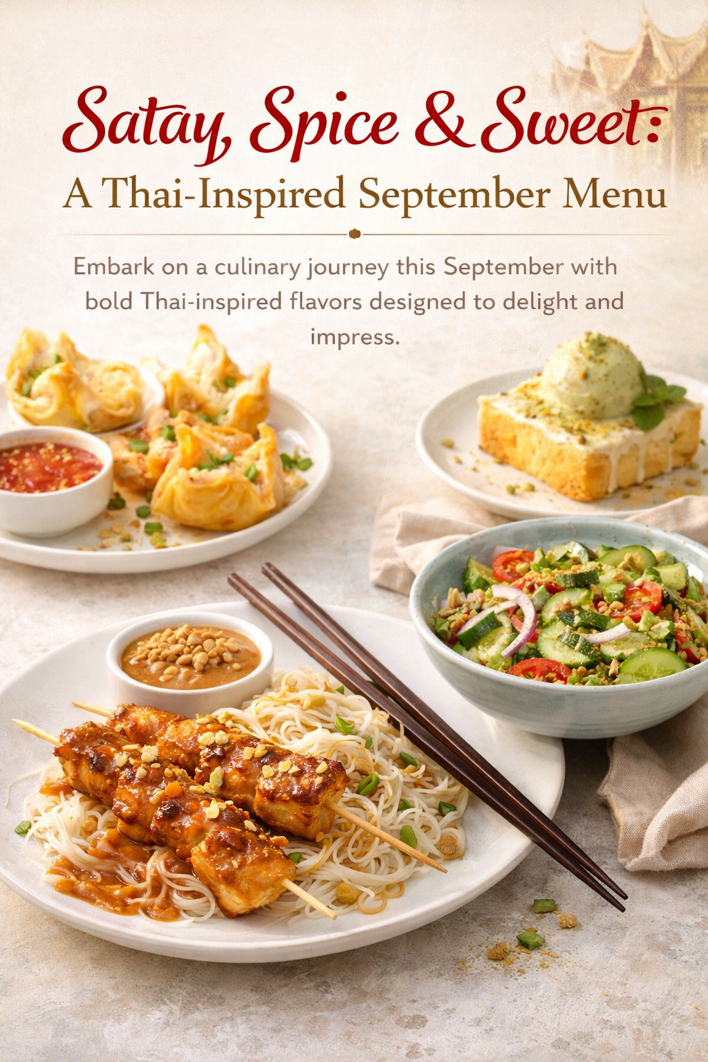 Satay, Spice & Sweet:  A Thai Inspired Menu