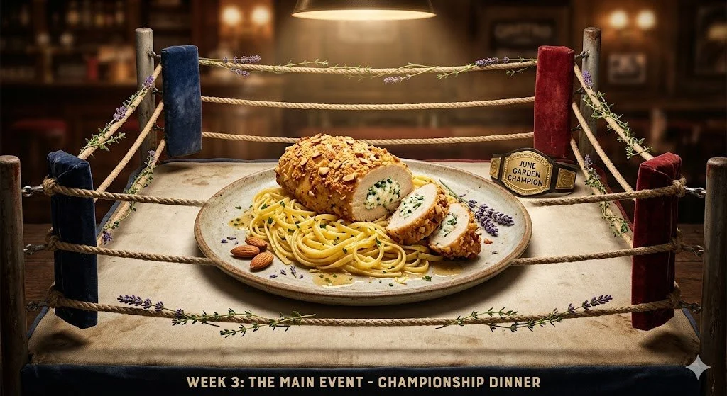 The Main Event: Almond-Crusted Stuffed Chicken &amp; Silky Lemon Linguine