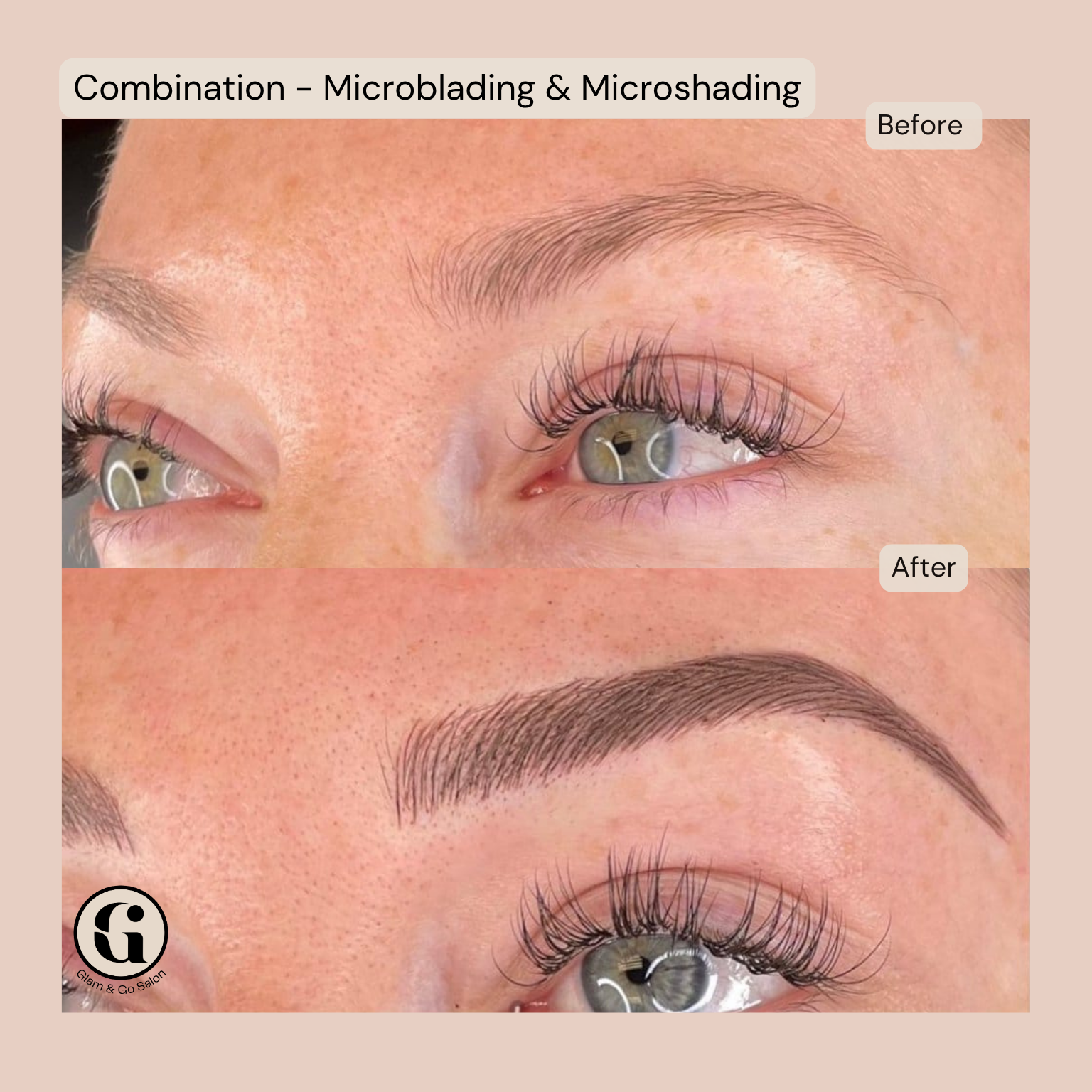 Semi Permanent Makeup Combination Brows treatment at Glam & Go Salon JVC Dubai