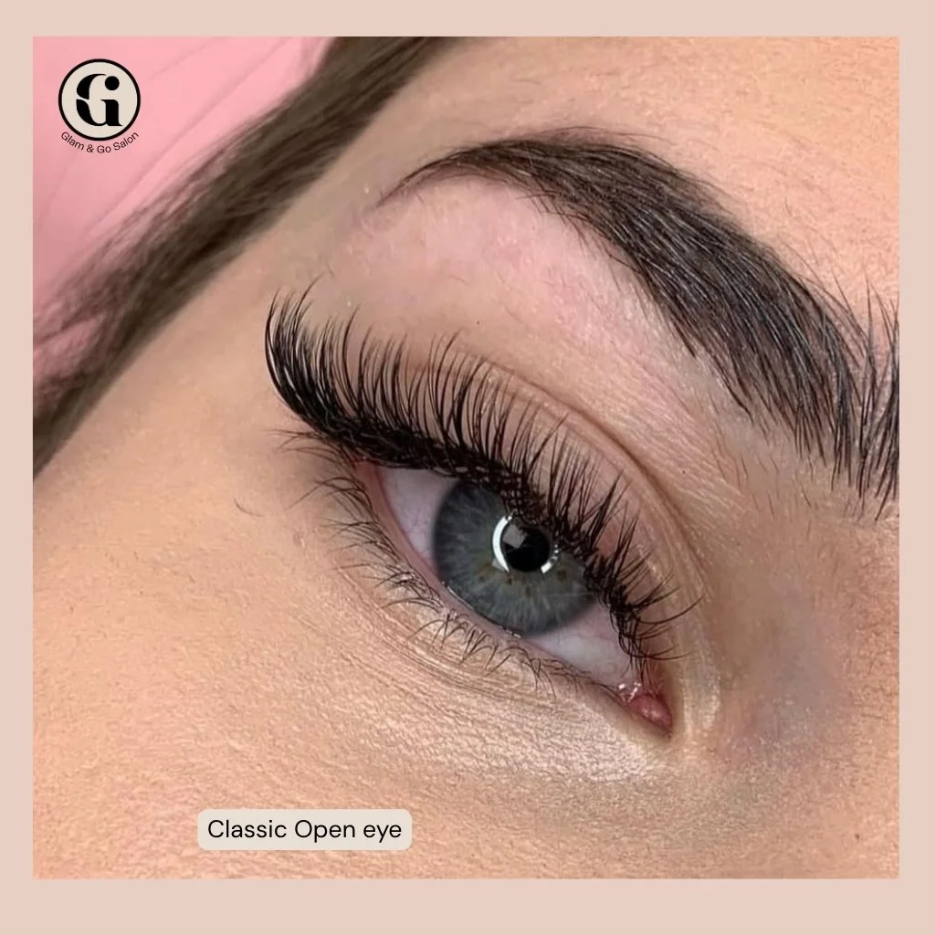 Classic Open Eye Lash Extensions at Glam & Go Salon JVC Dubai