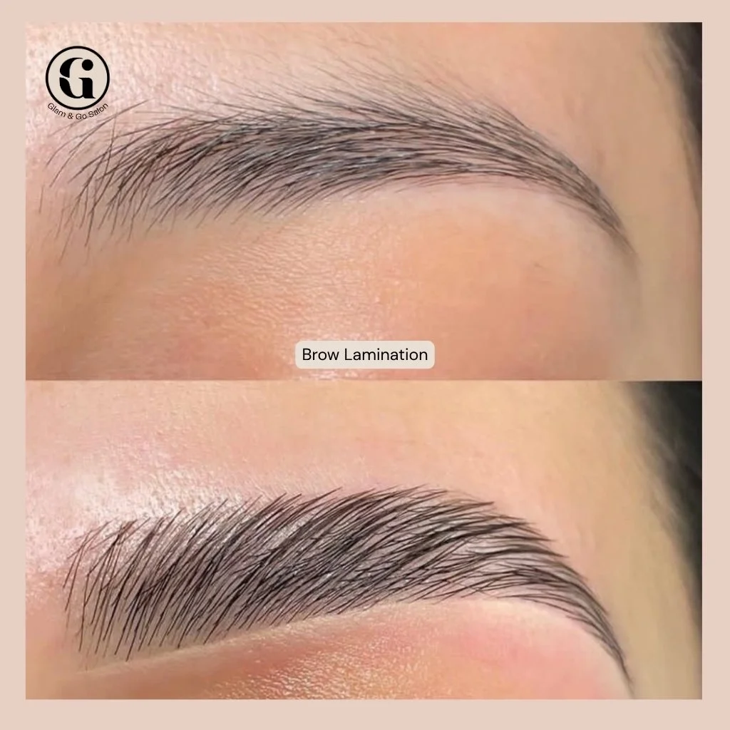 Brow Lamination Results at Glam & Go Salon JVC Dubai