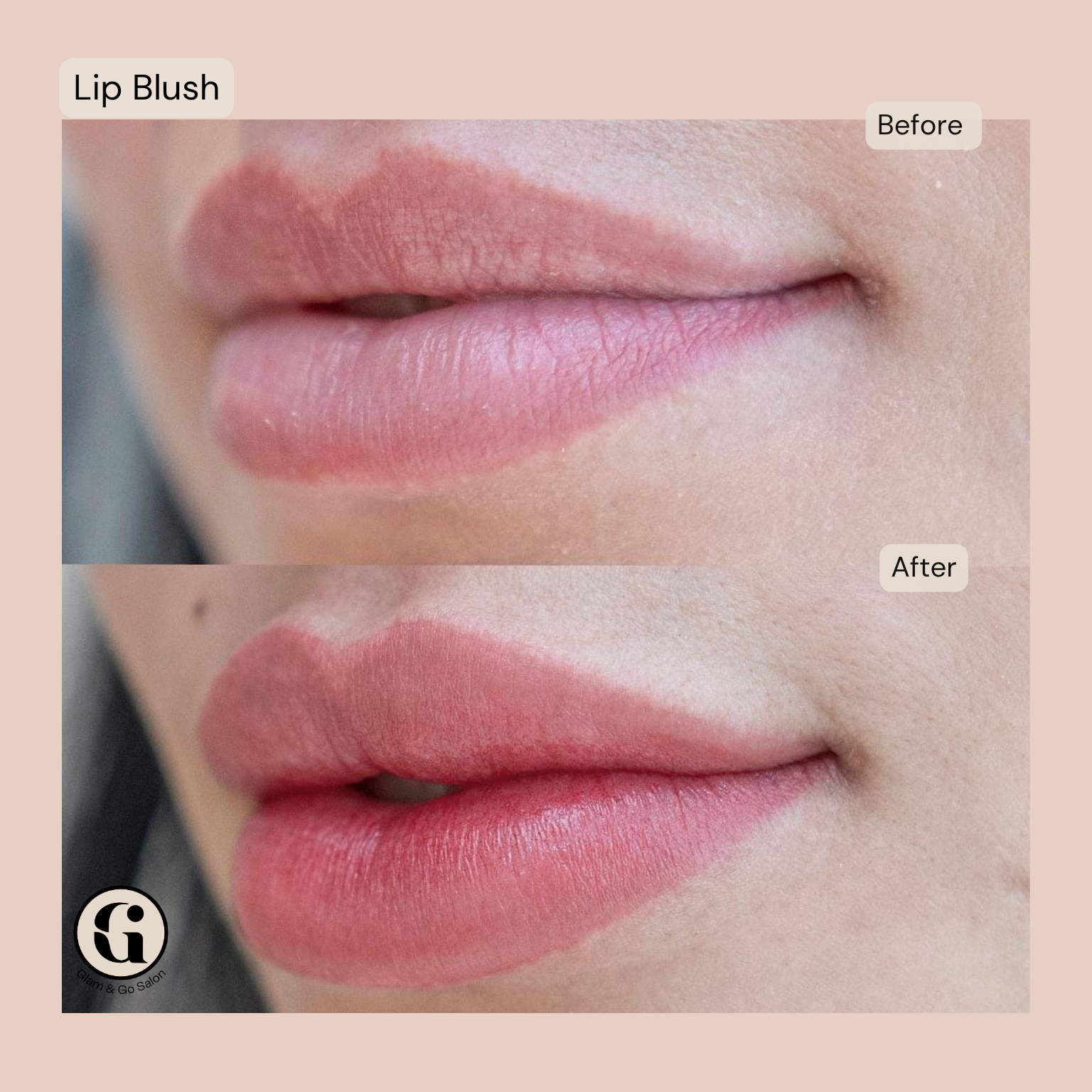 Semi Permanent Makeup Lip Blush treatment at Glam & Go Salon JVC Dubai
