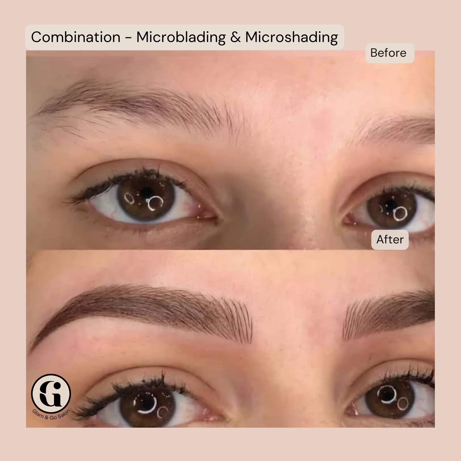 Semi Permanent Makeup Combination Brows treatment at Glam & Go Salon JVC Dubai