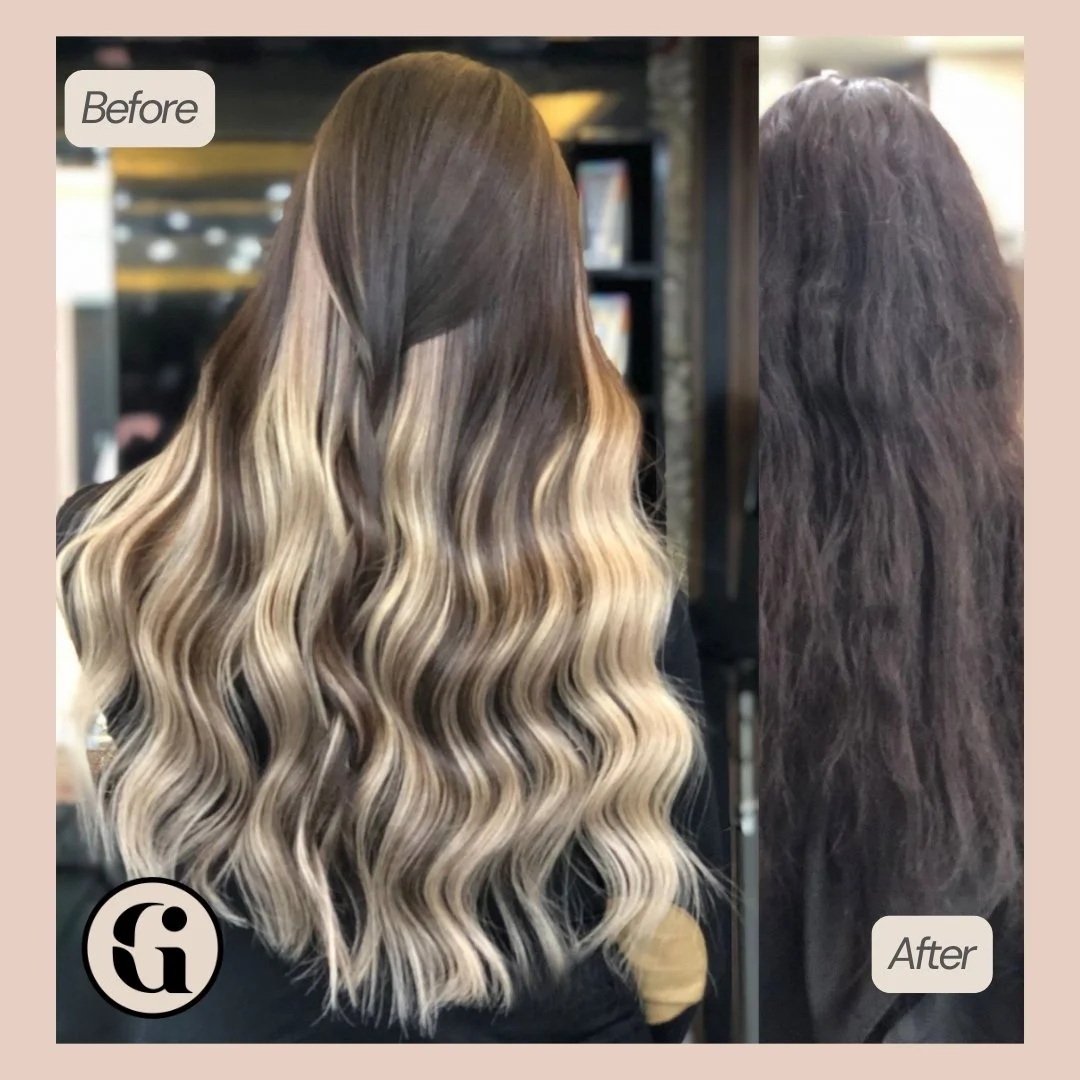 Ash blonde balayage colour correction JVC Dubai