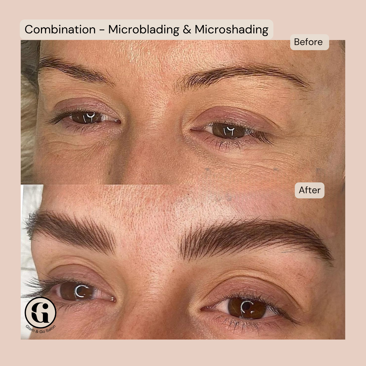 Semi Permanent Makeup Combination Brows treatment at Glam & Go Salon JVC Dubai