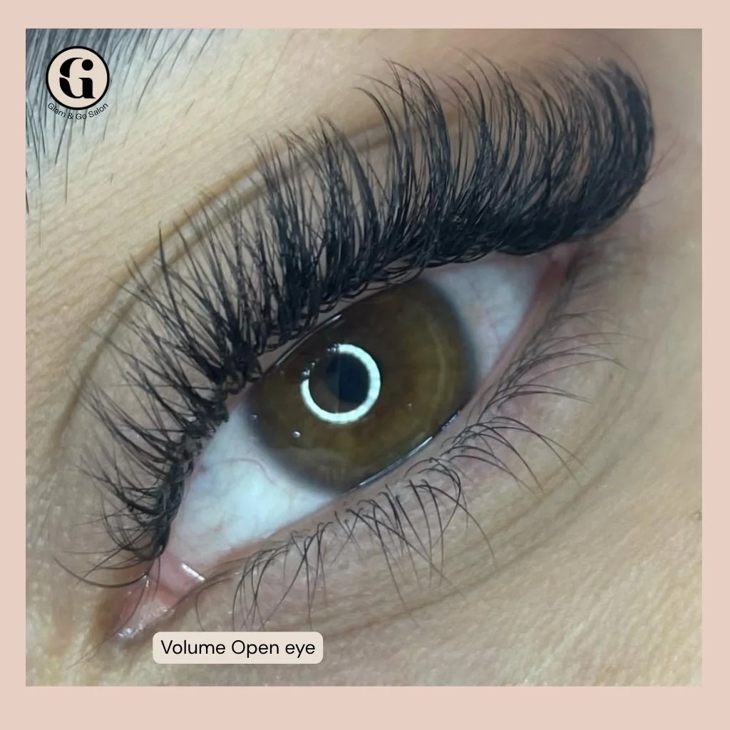Volume Open Eye Lash Extensions at Glam & Go Salon JVC Dubai