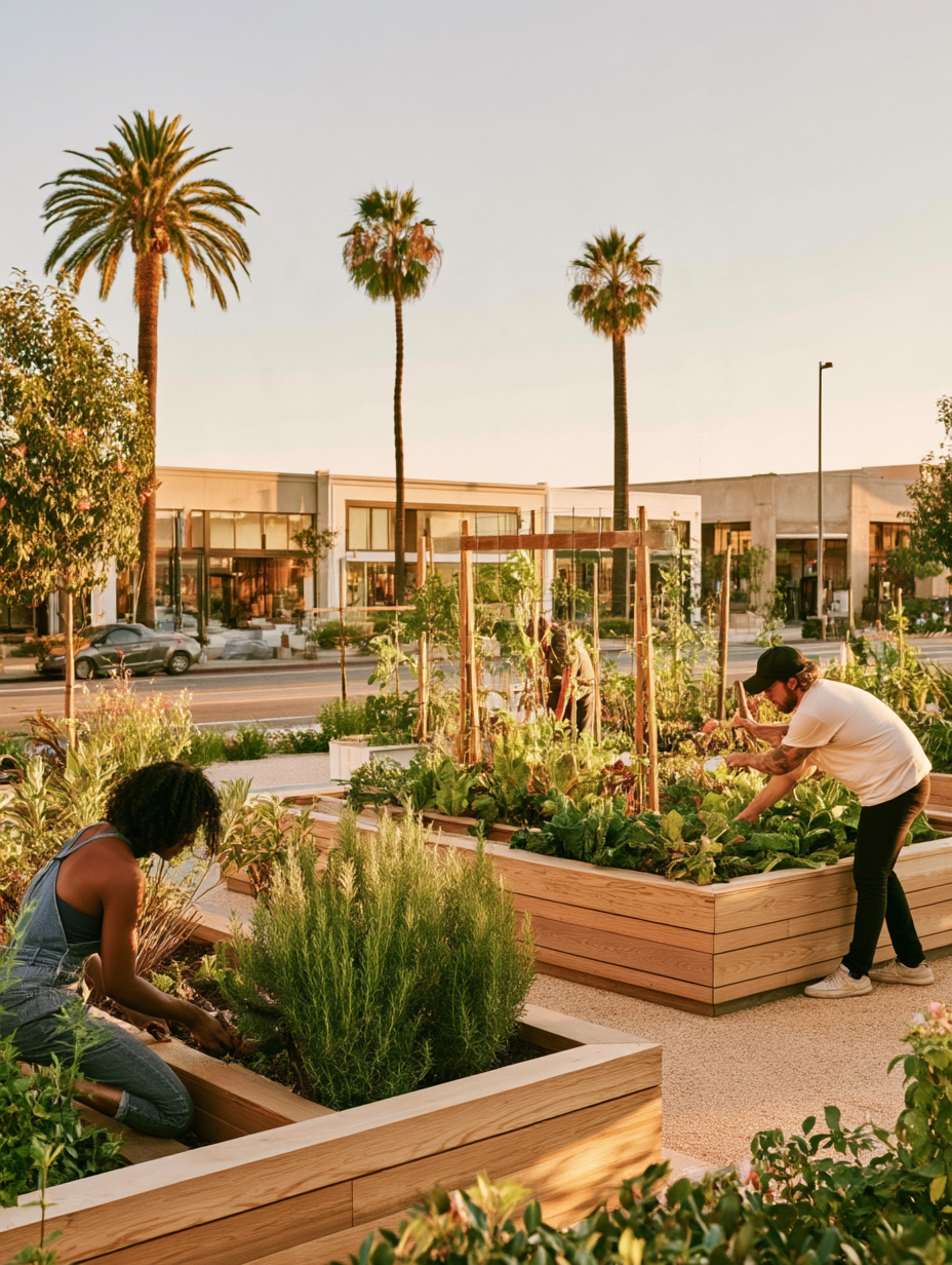 edible gardens in urban los angeles street