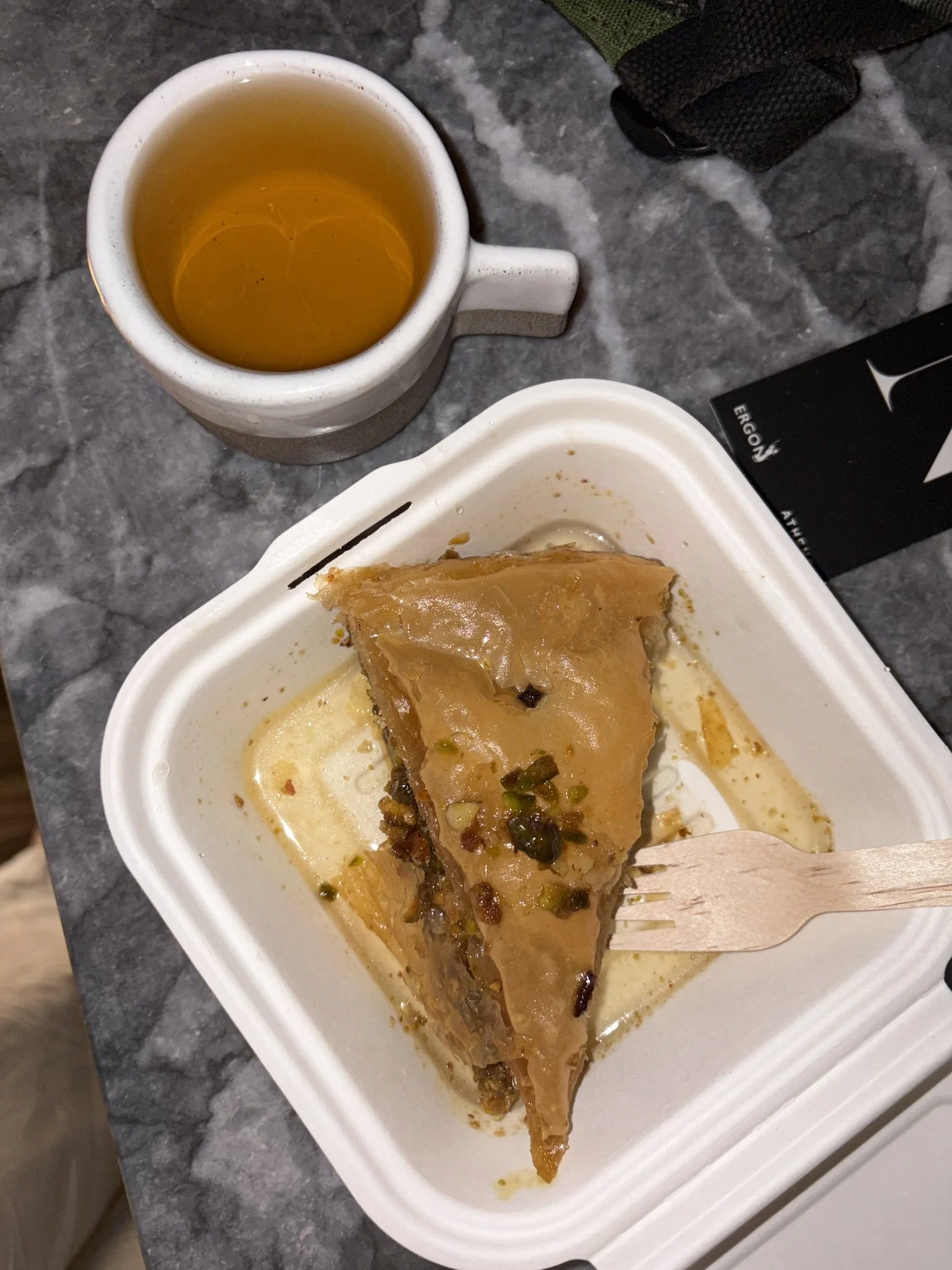 Mountain Tea midnight snack featuring baklava from Sugar Killer nearby. This creative dessert & ice cream shop is dairy-free (vegan) and refined sugar-free (made with agave). 