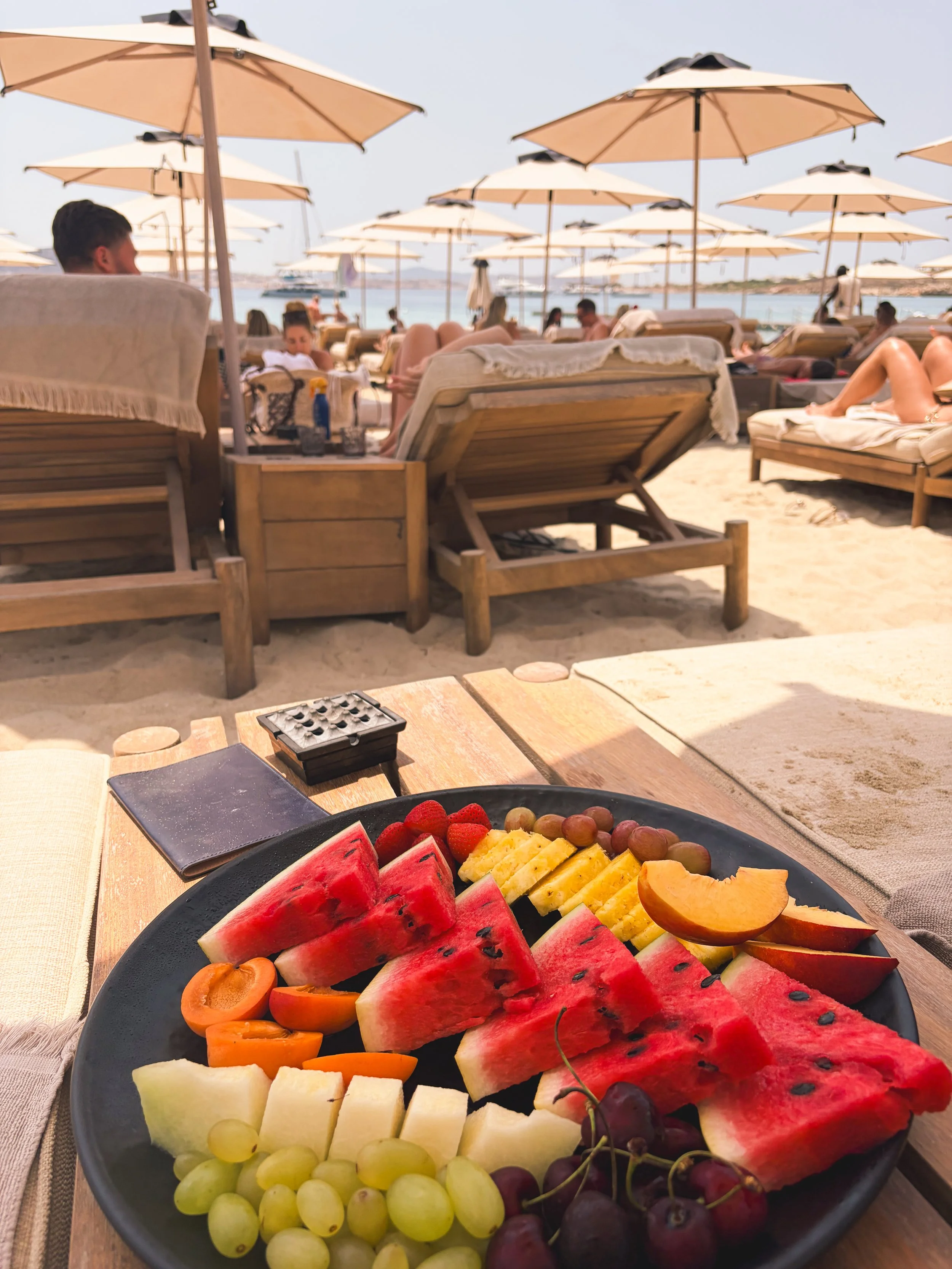 Melons are grown across Greece and it was peak watermelon season. They were all so sweet! The ideal beach club snack.