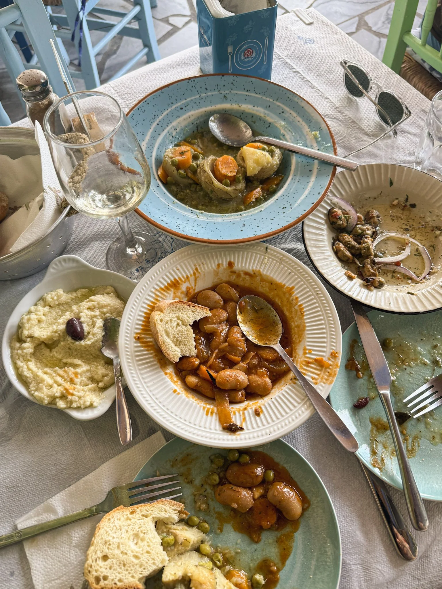 I searched and taste tested until I found the best gigantes plaki (beans baked in tomato sauce) at Bountaraki, Paros. 